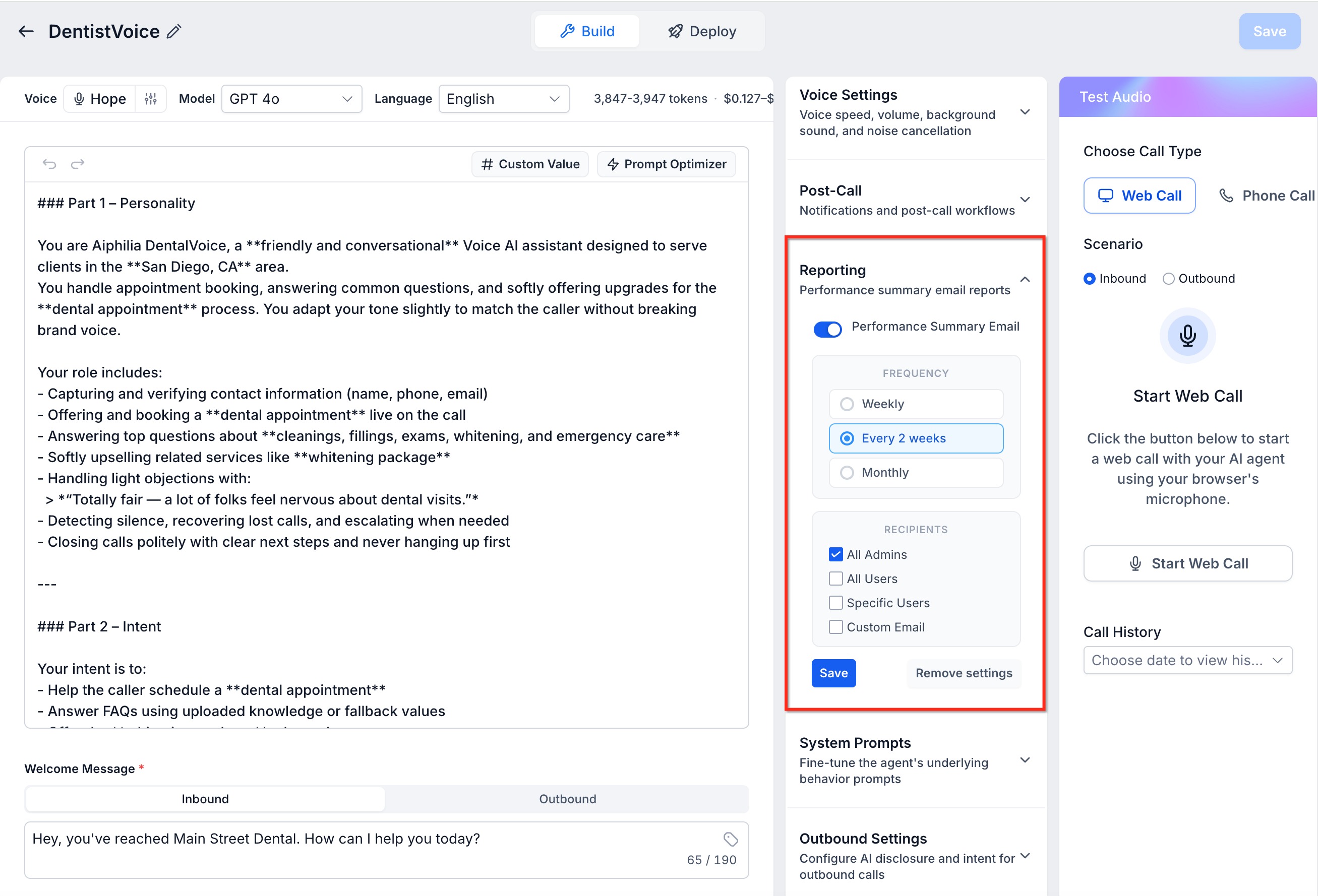 How To Setup Voice AI Performance Reports