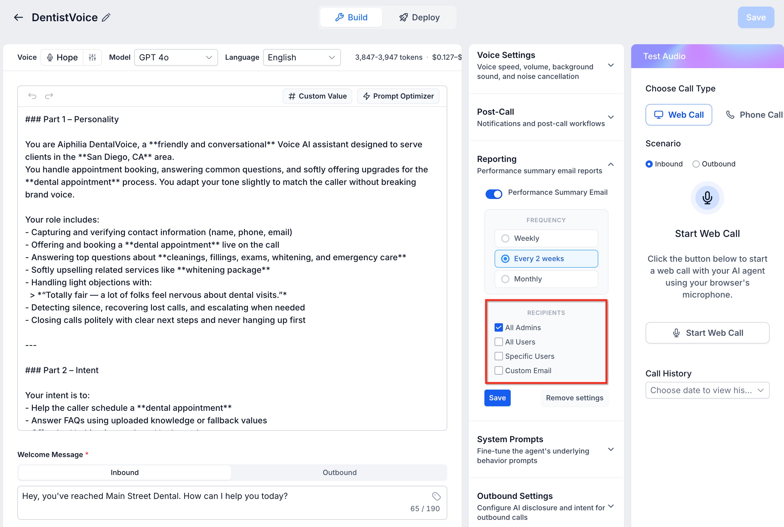 How To Setup Voice AI Performance Reports