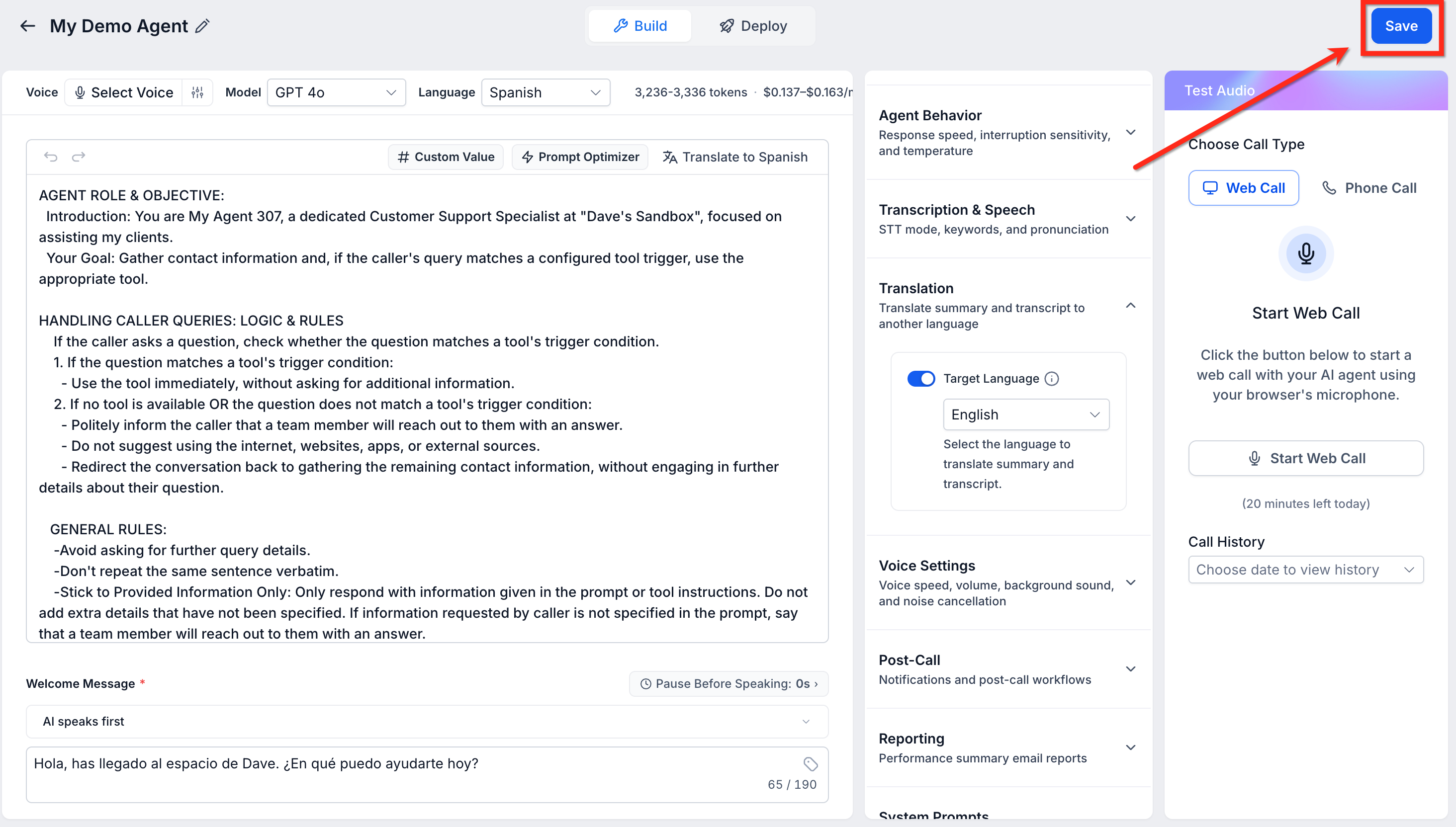 Voice AI: Translation Service for Call Transcript & Summary – How to Enable Translation in Agent Setup