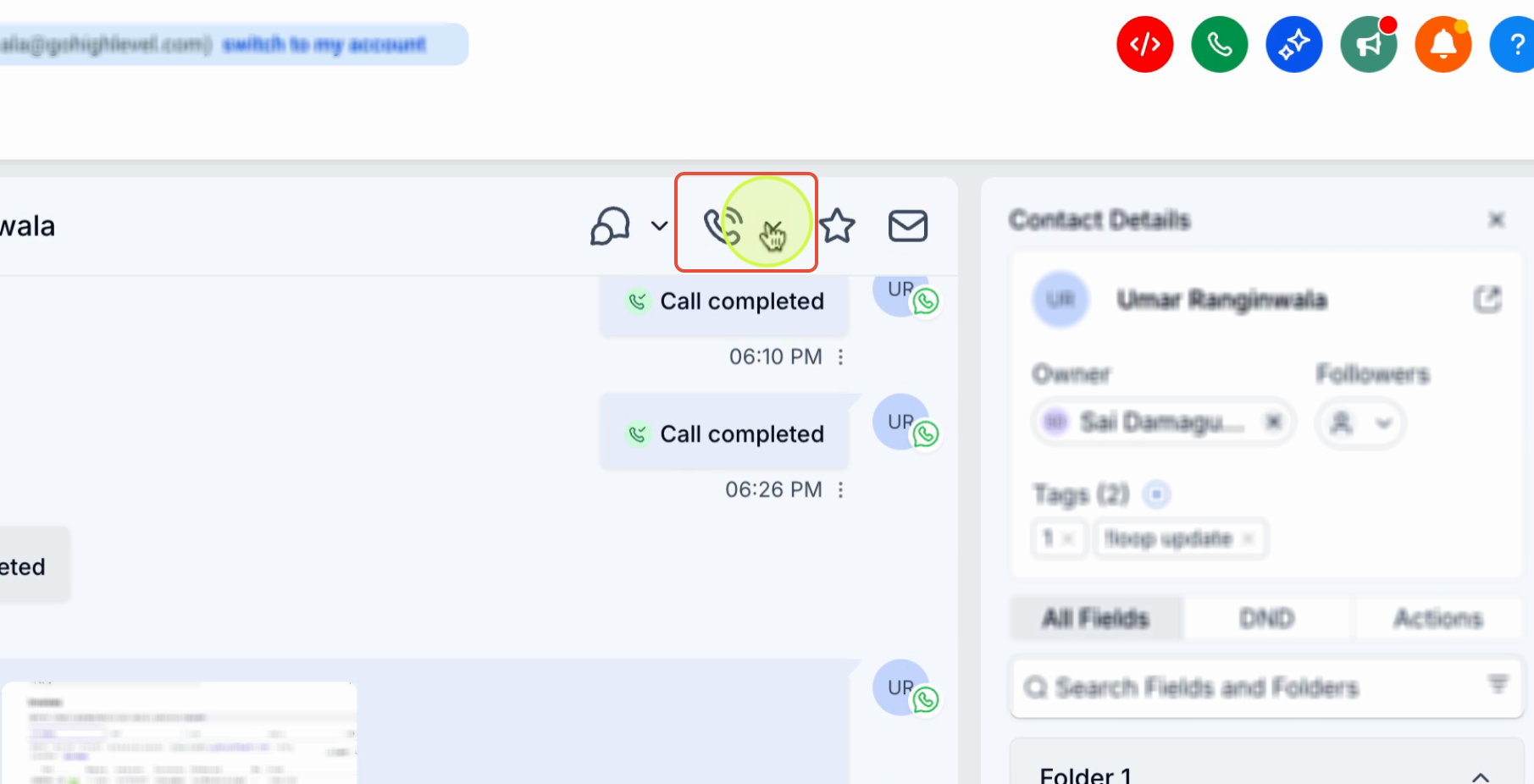 WhatsApp Calling – Step 3 Once the customer grants permission, their status will update to "Call permissions active indefinitely…