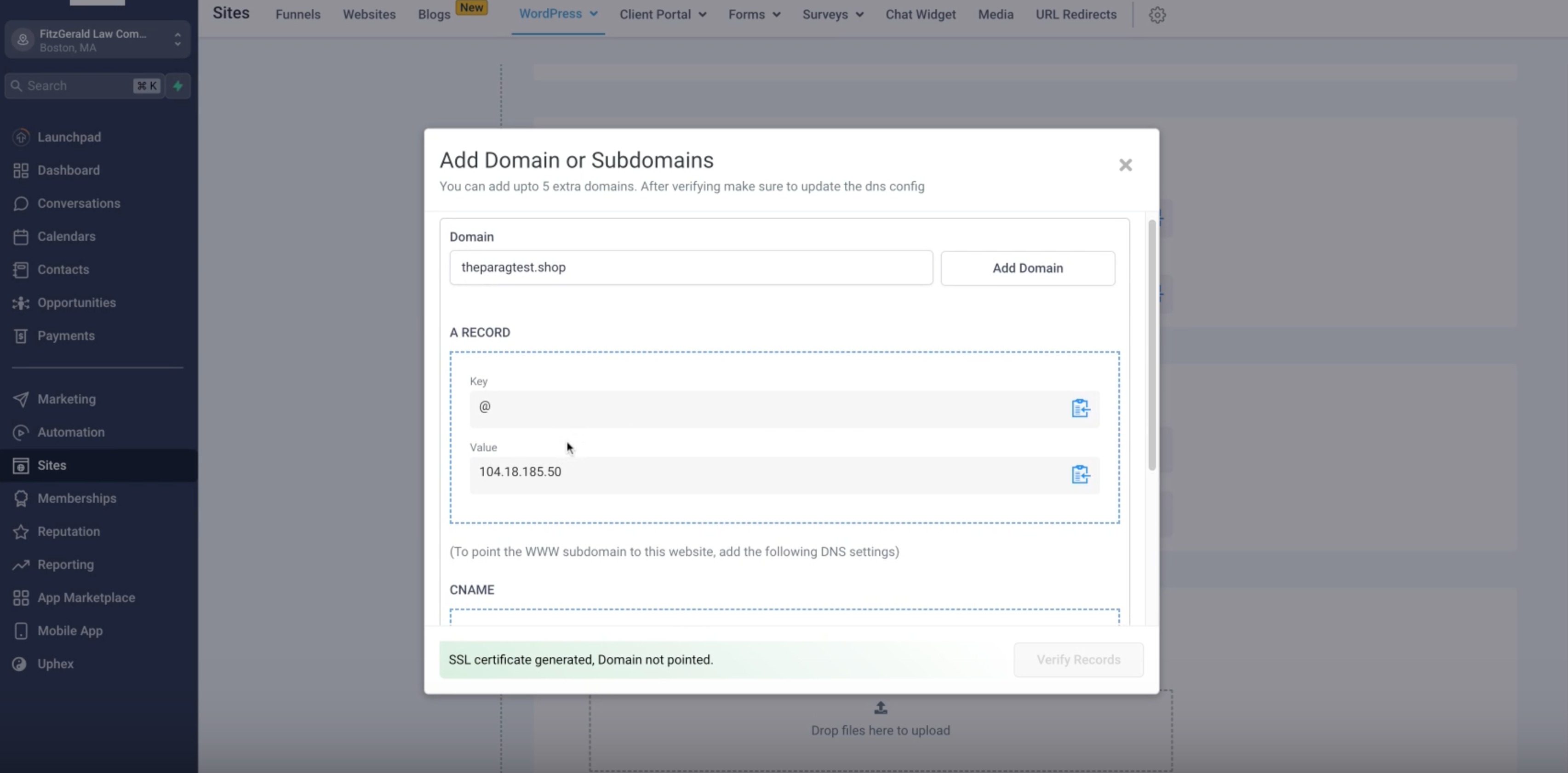WordPress – Adding Domains for your site – a) Adding new Root domain as your Primary Domain: