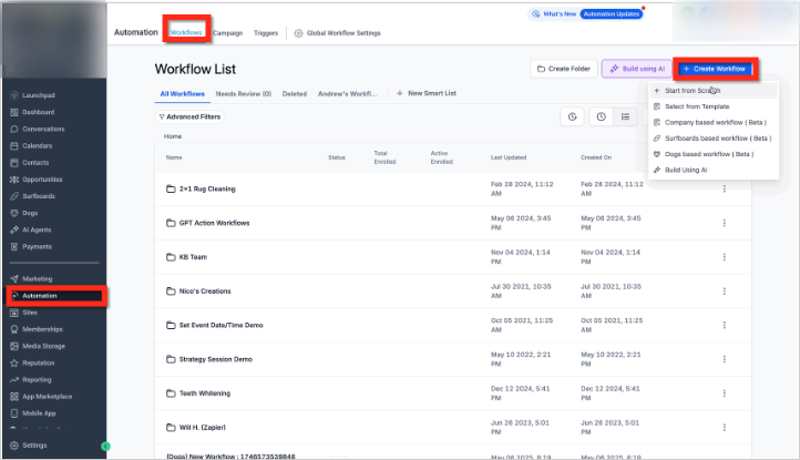 Workflow Action – AI Decision Maker – Step 1: Choose or Create a Workflow