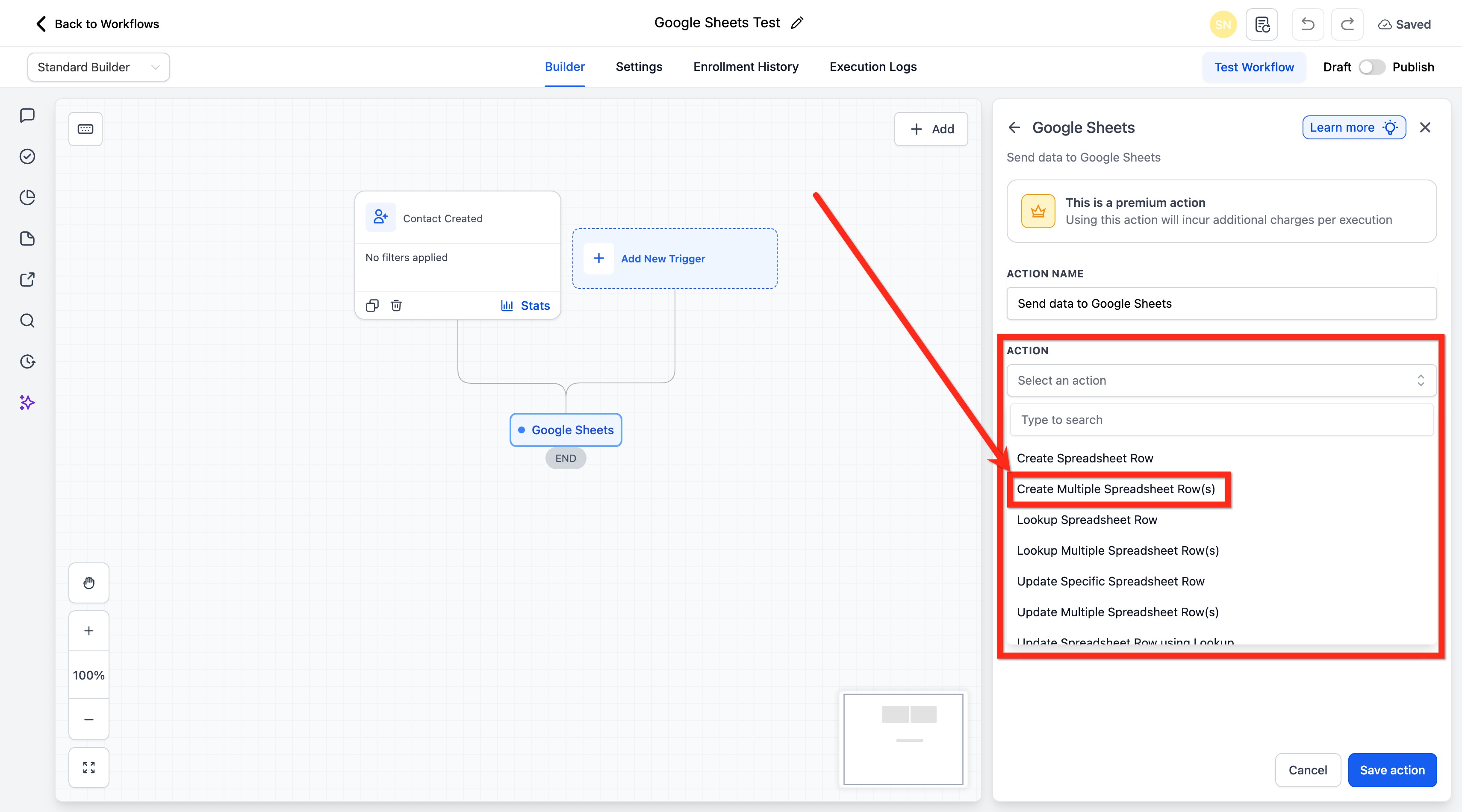 Workflow Action – Create & Update Multiple Rows in Google Sheets – How to Use the Action to Create Multiple Spreadsheet Row(s)