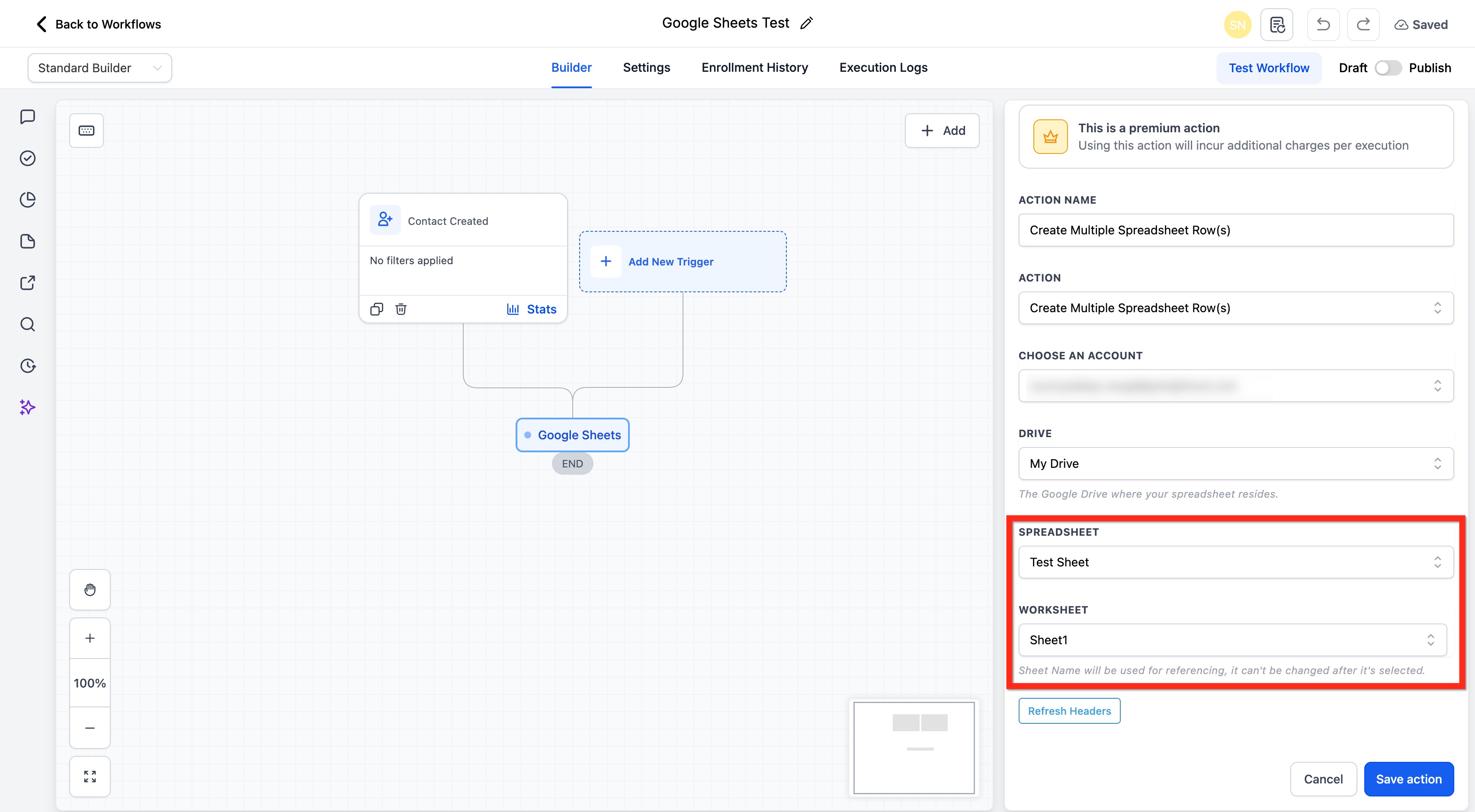 Workflow Action – Create & Update Multiple Rows in Google Sheets – How to Use the Action to Create Multiple Spreadsheet Row(s)