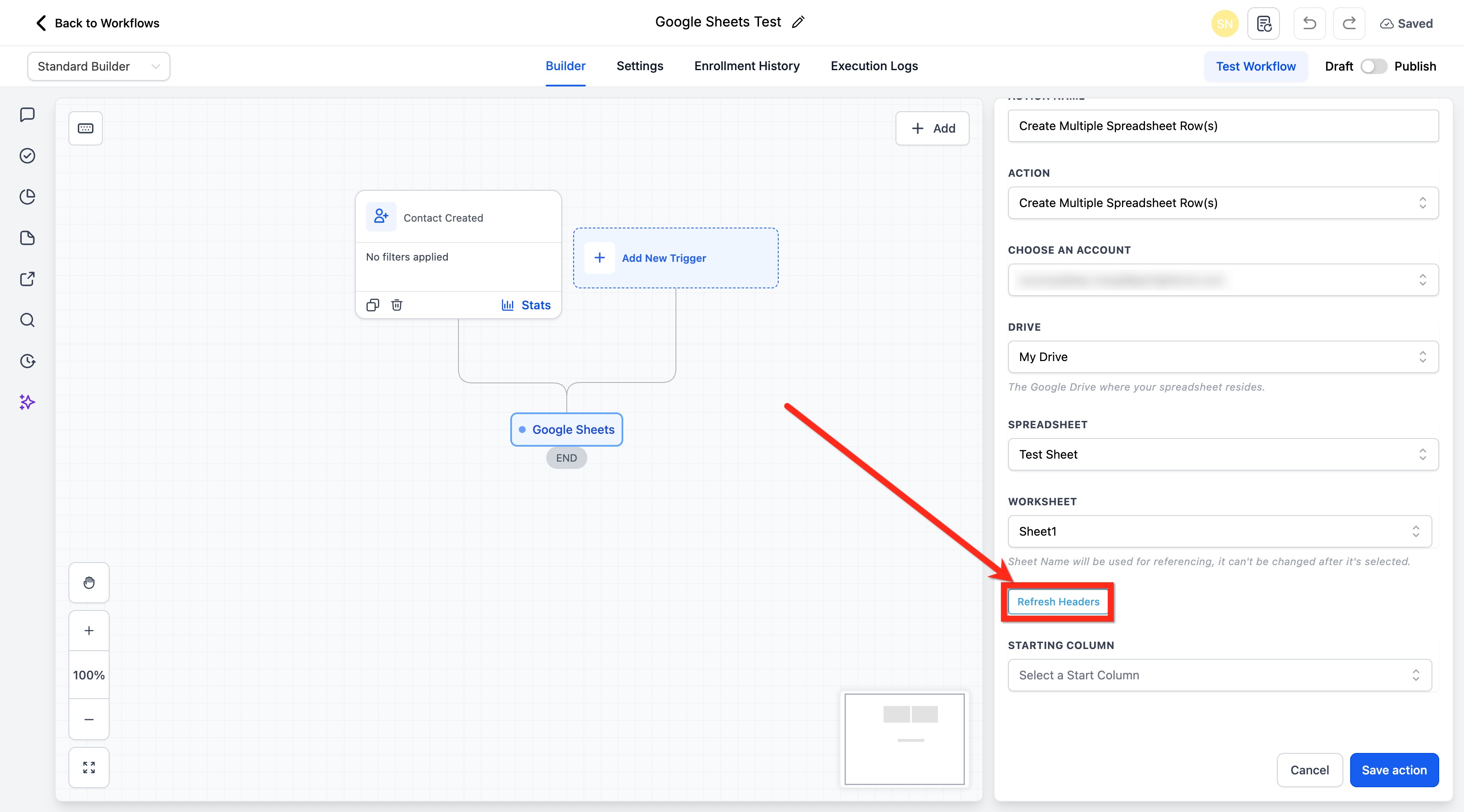 Workflow Action – Create & Update Multiple Rows in Google Sheets – How to Use the Action to Create Multiple Spreadsheet Row(s)