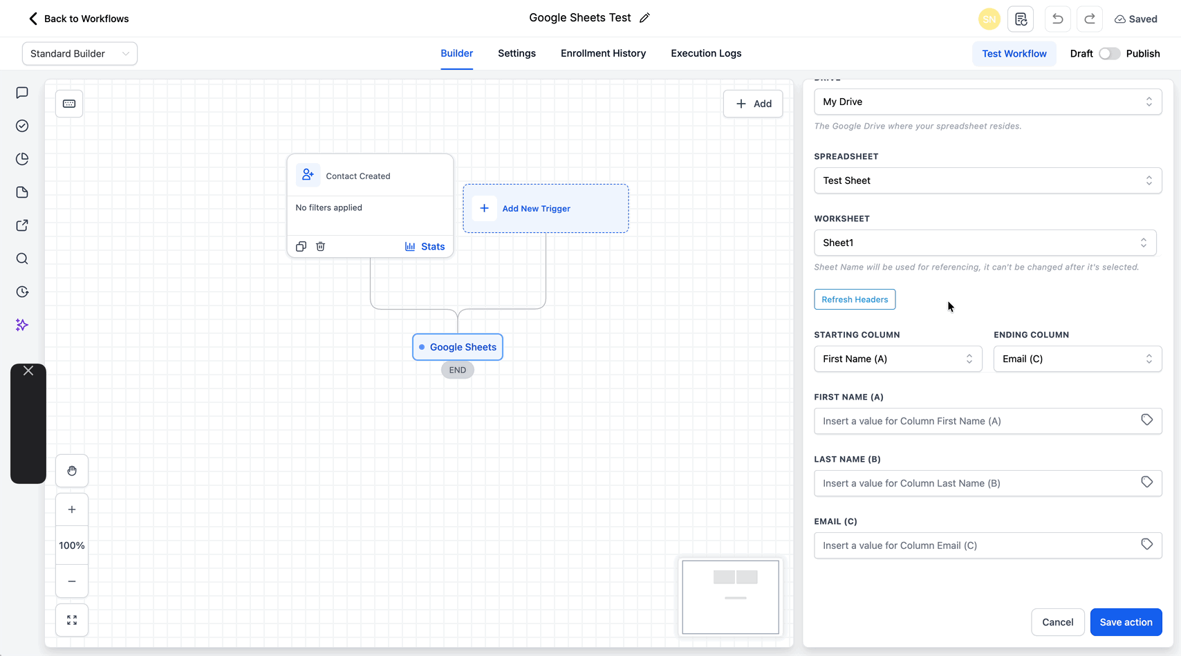 Workflow Action – Create & Update Multiple Rows in Google Sheets – How to Use the Action to Create Multiple Spreadsheet Row(s)