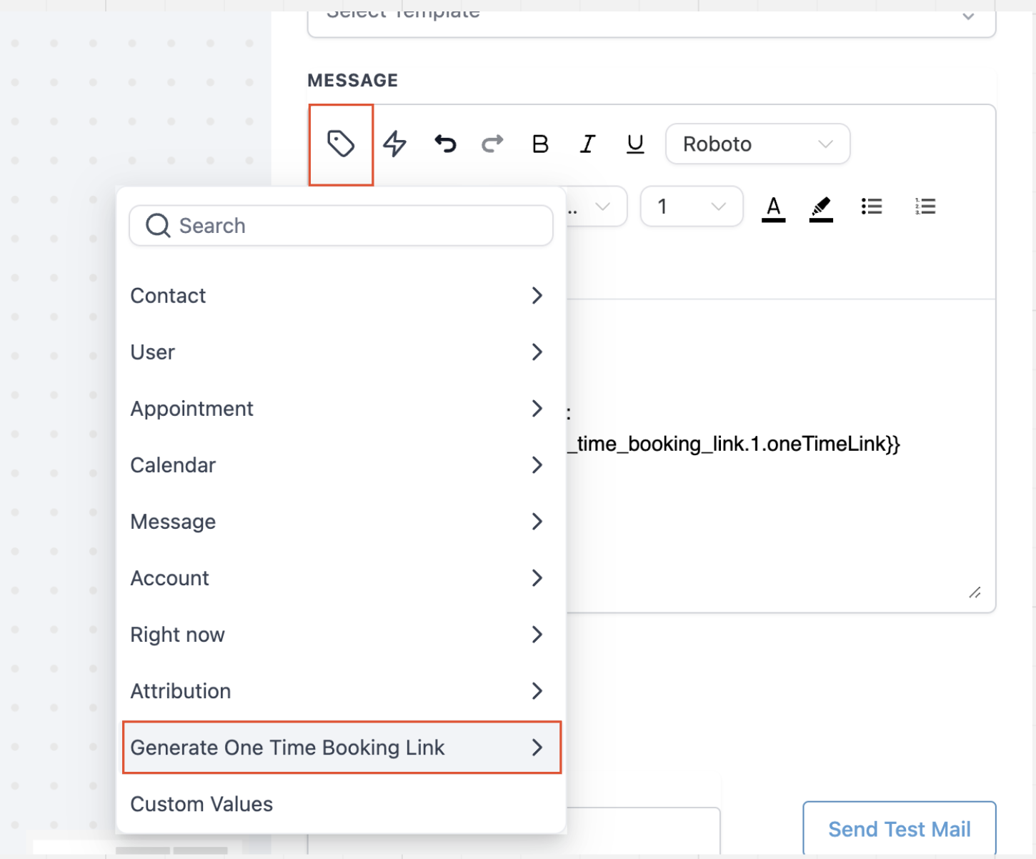 Workflow Action for Generating One Time Link – 5. Add the Custom Value: Insert the unique one-time link that will get generated each time a trigger is activ…