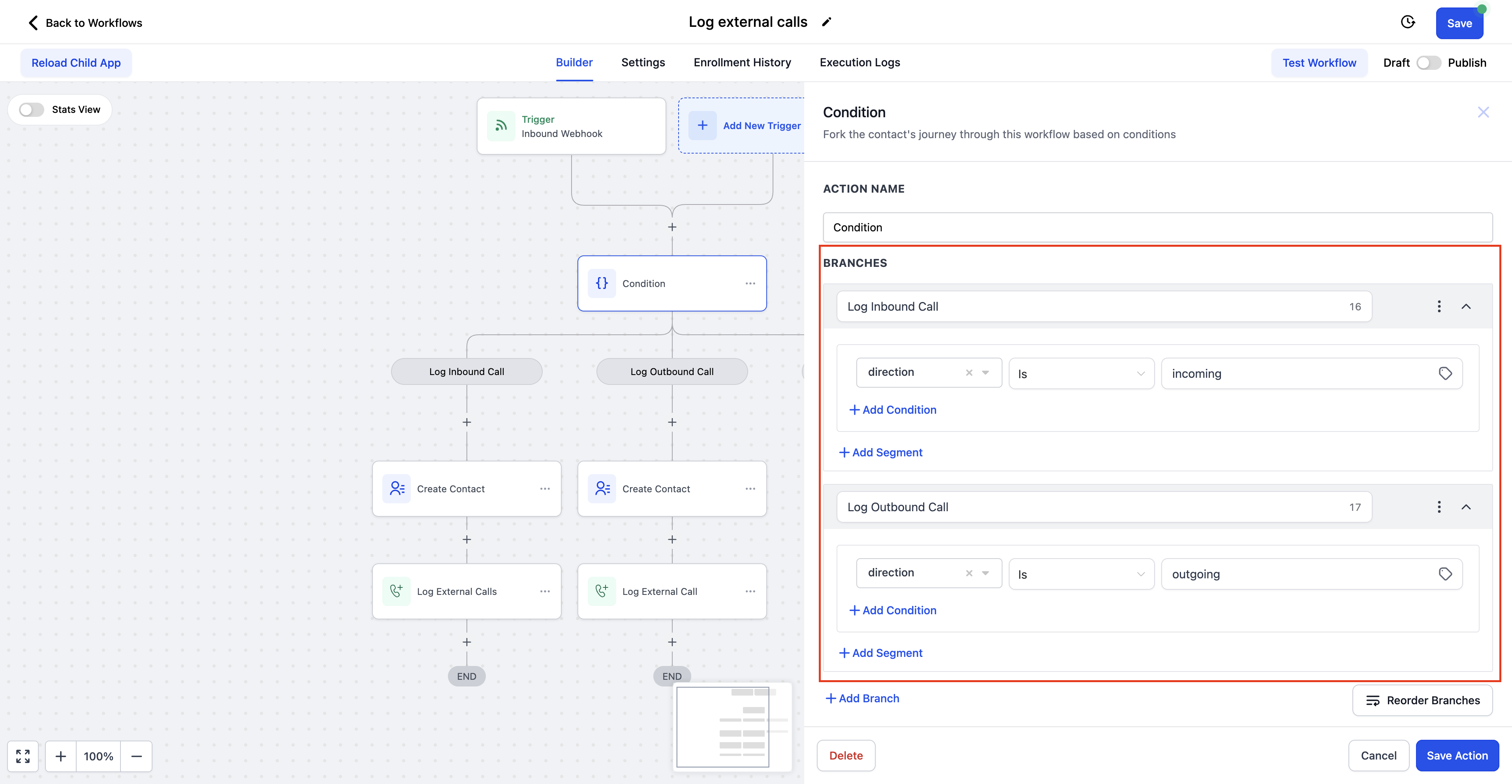 Workflow Action – Log External Call – How to use this action?