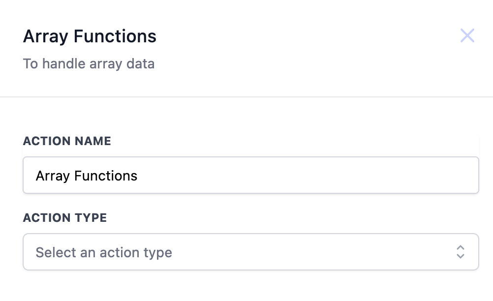 Workflow – Array Functions Premium Action – Array Functions