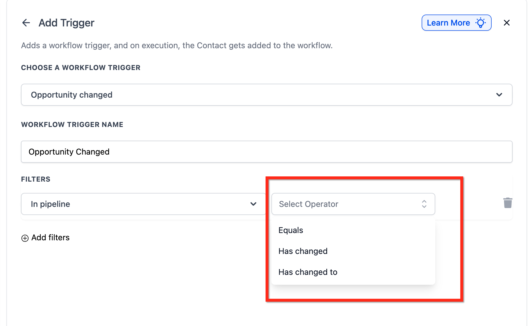 Workflow Trigger – Opportunity Changed – Assigned To Filter