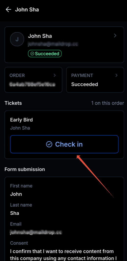 Check-in Experience for In Person Events – Manual Check-in