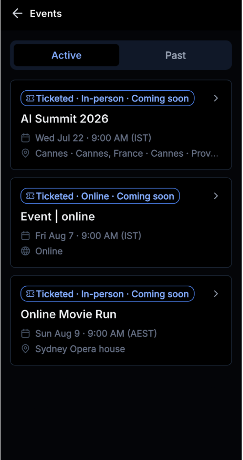 Check-in Experience for In Person Events – QR Code Check-in