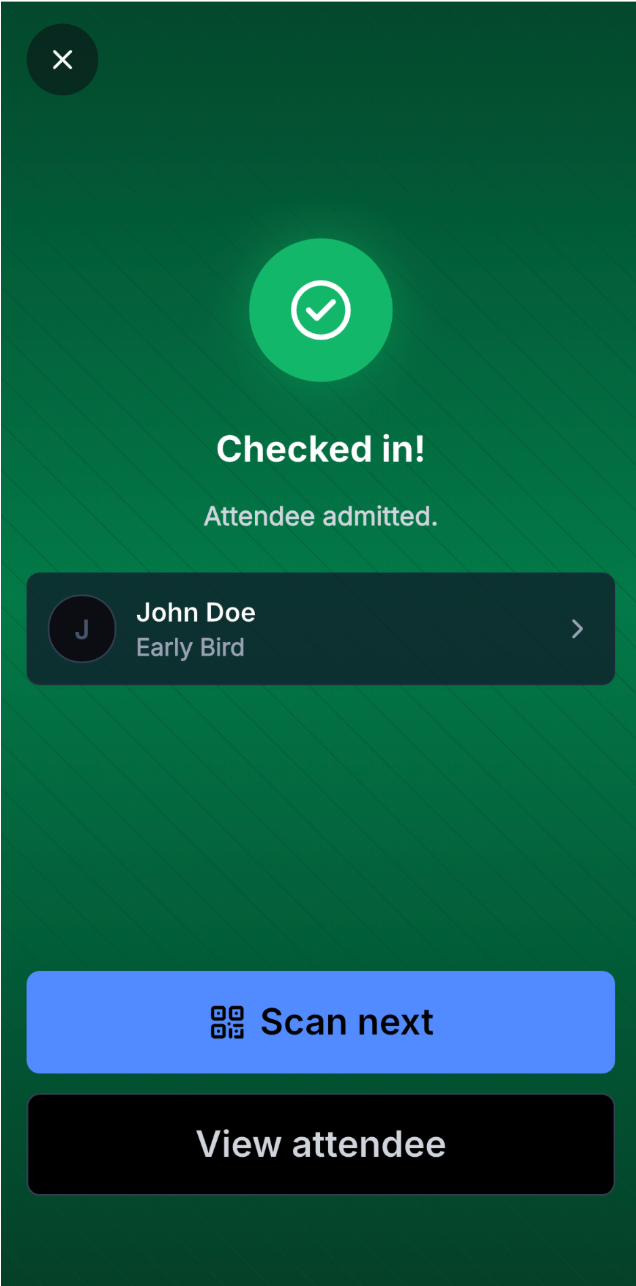 Check-in Experience for In Person Events – QR Code Check-in