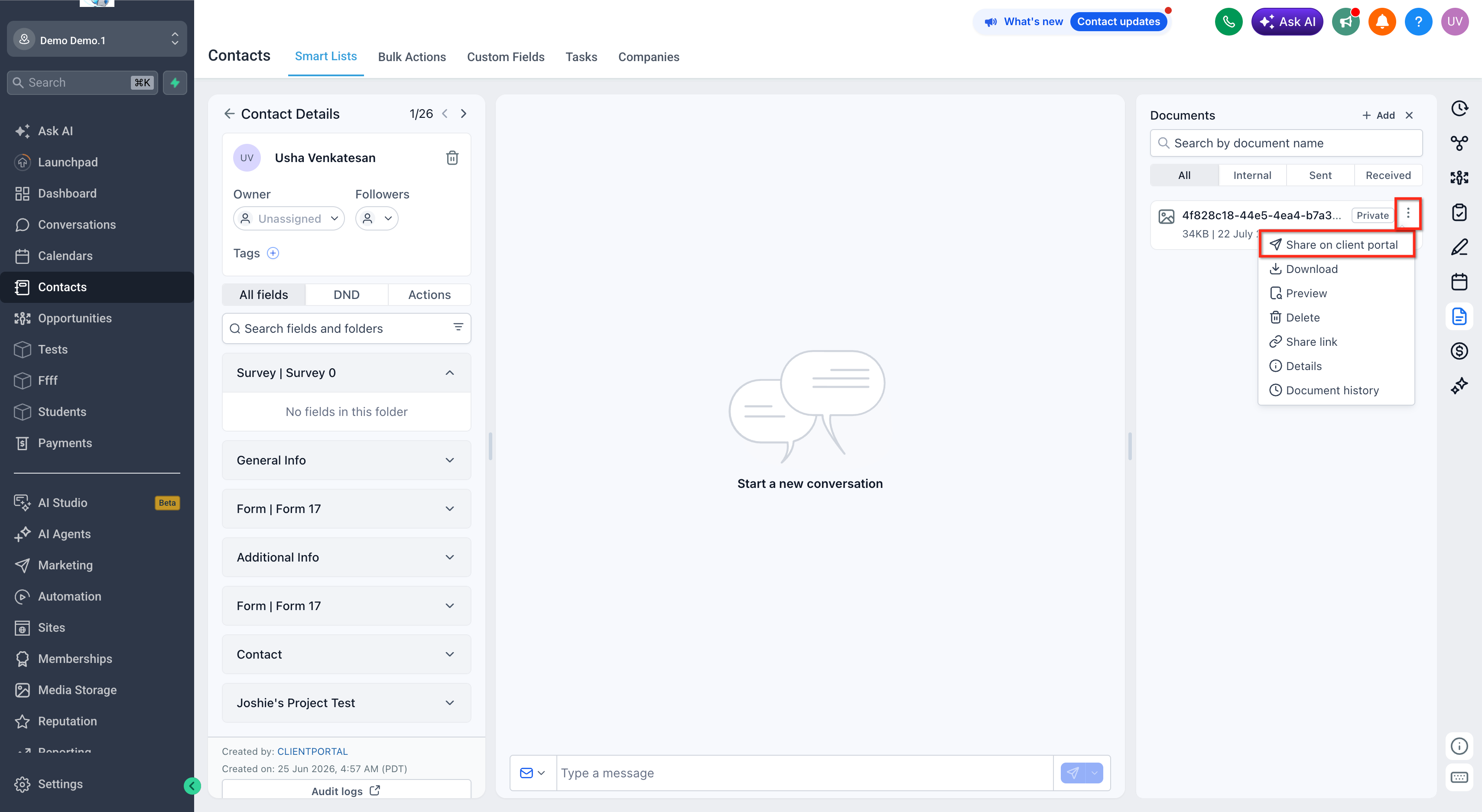 File Share Notifications for Contacts in the Client Portal – How to Share a File with a Contact