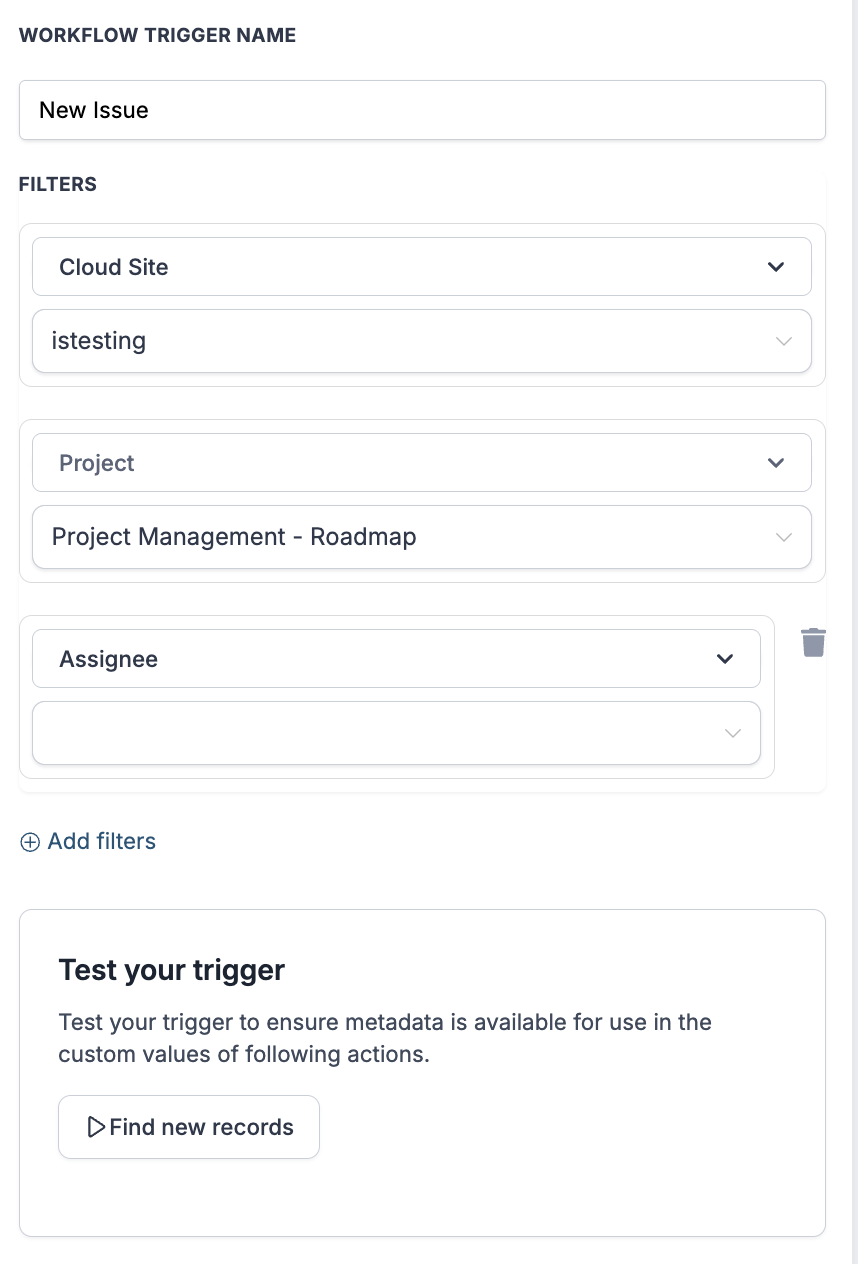 Jira: Workflow actions and triggers – Click Save trigger.
