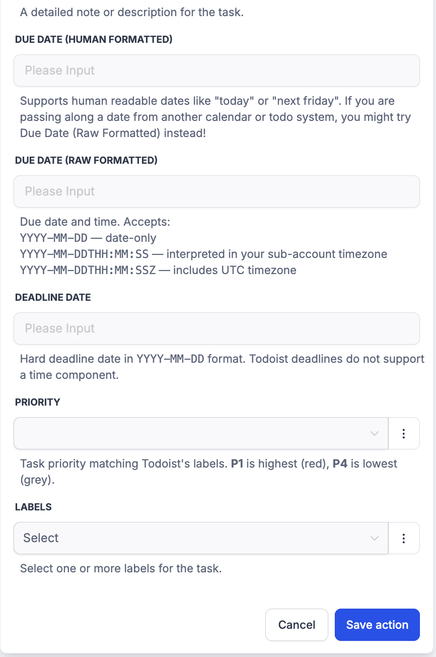Todoist: Workflow actions & triggers – Screenshot 5