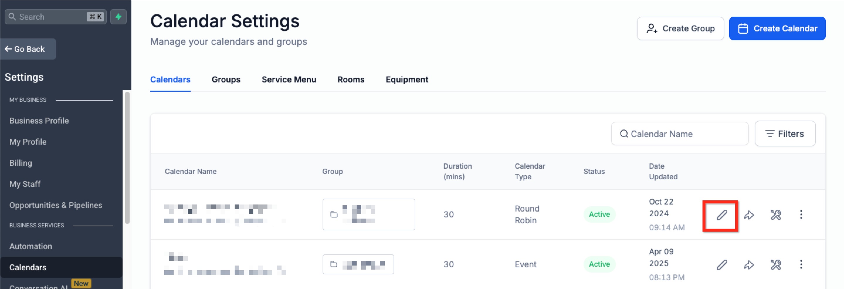 Adding Custom Forms to Calendars – Step 1: Navigate to the Desired Calendar