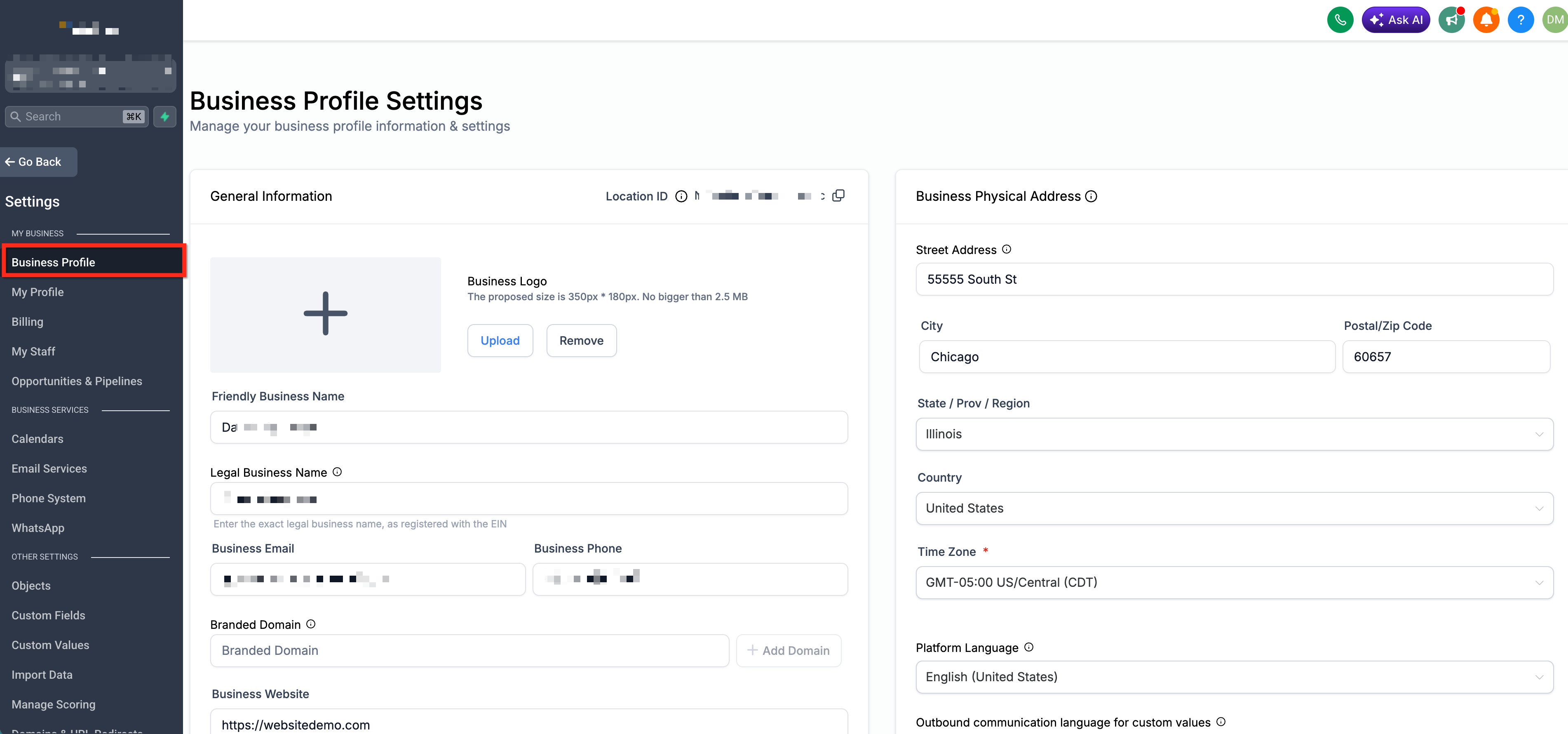 Business Profile Settings – Authorized Representative – How to Set Your Authorized Representative