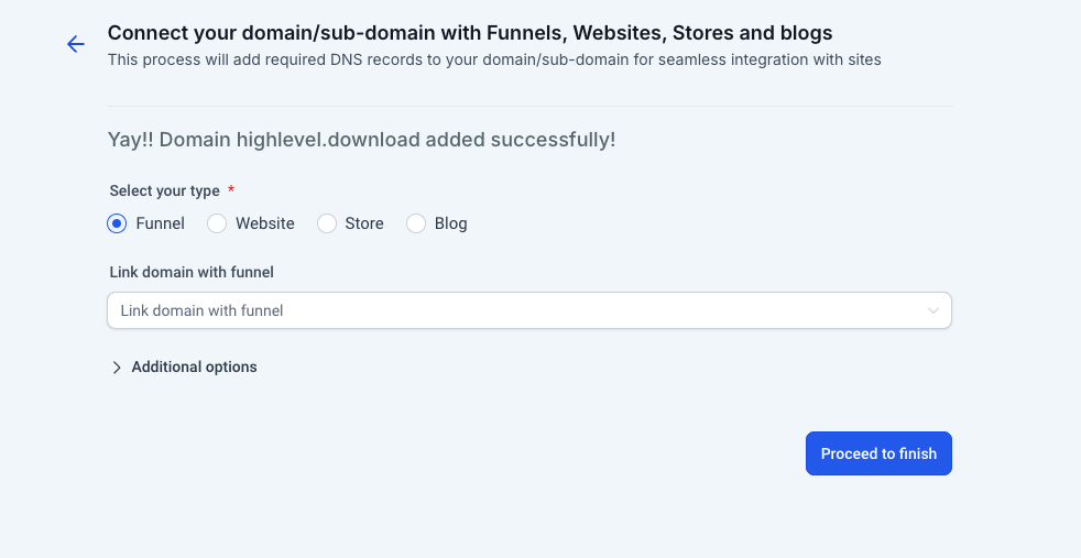 Configure & Connect Purchased Domains – Select the Site
