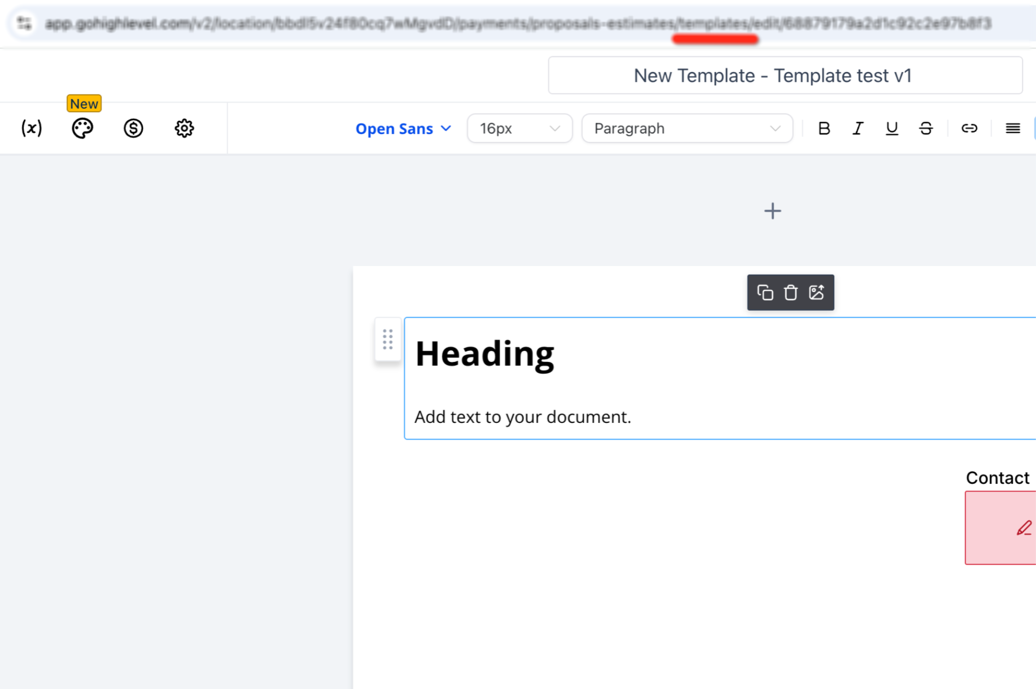 How to Manage and Connect a Purchased Domain – When editing a template, the browser address also contains /templates/.