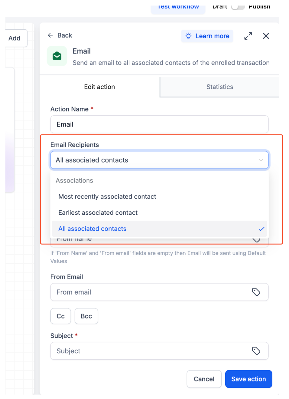 Send Email Action in Company & Custom Object Workflows – Choose Your Email Recipients