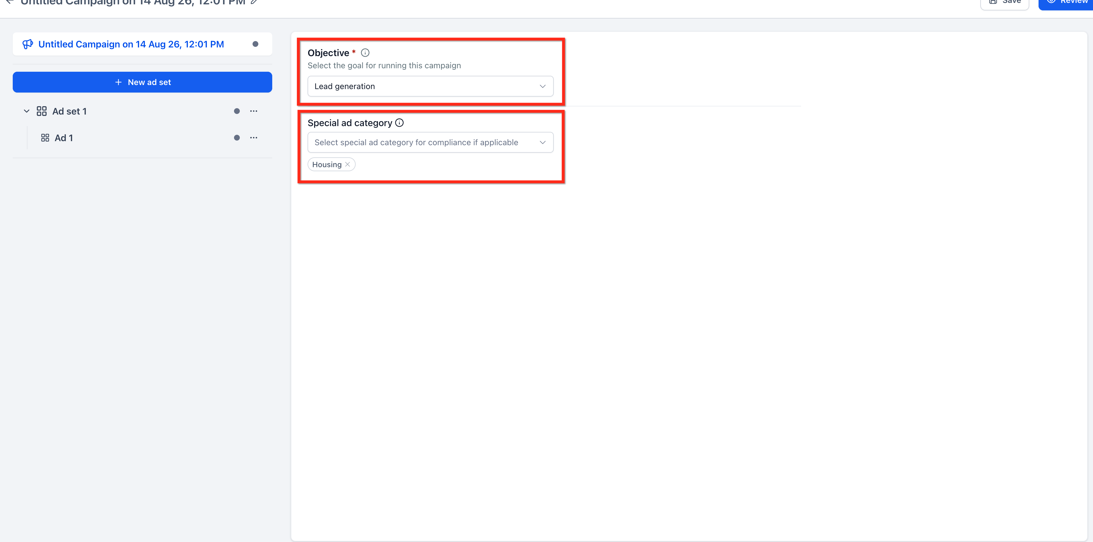 Setup Facebook and Instagram Lead Ads – Step 5: Select the Lead Generation Objective