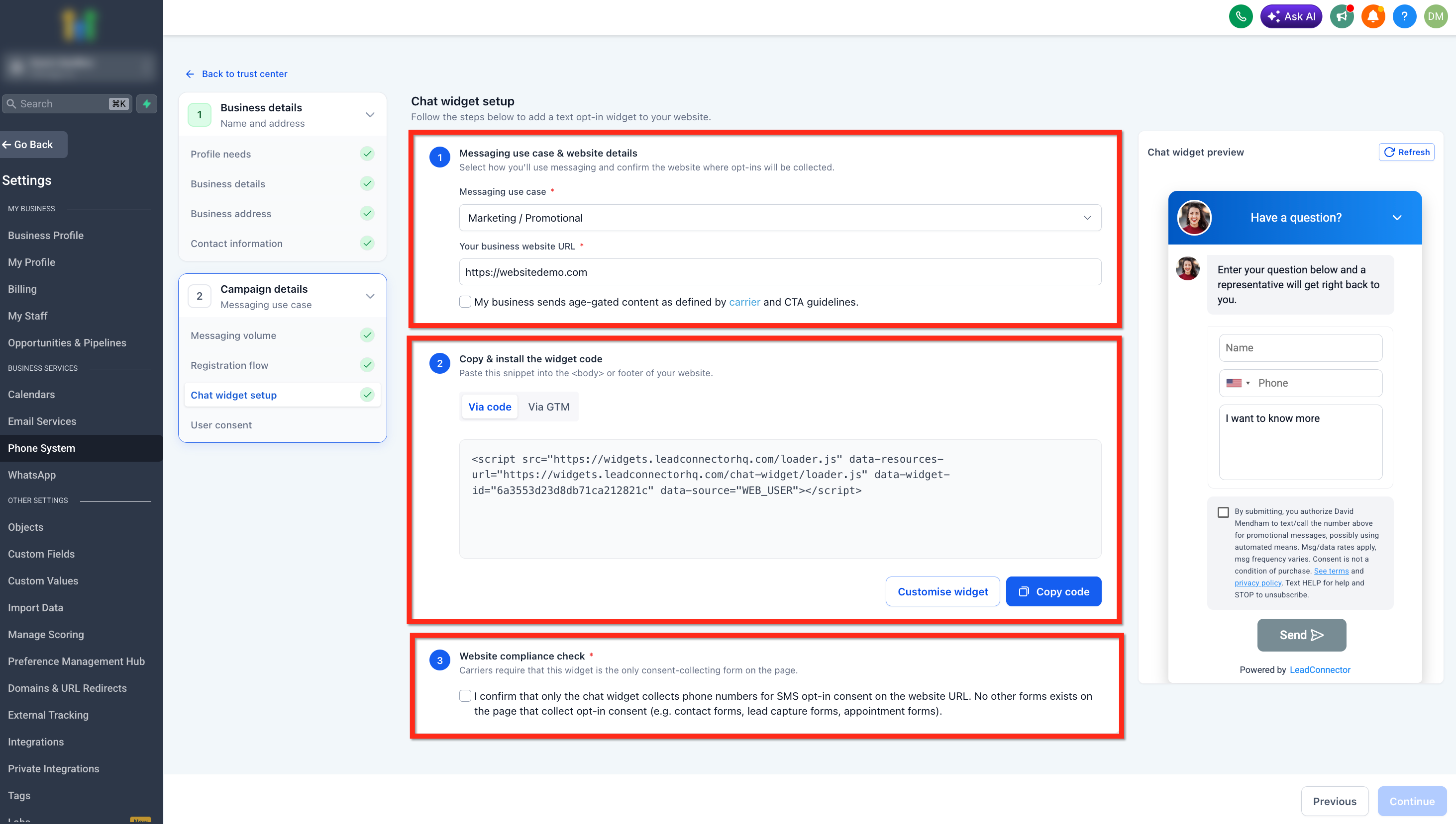 A2P Campaign Registration: Step by Step Guide and FAQs – Messaging Use Case, Widget Setup, and Compliance