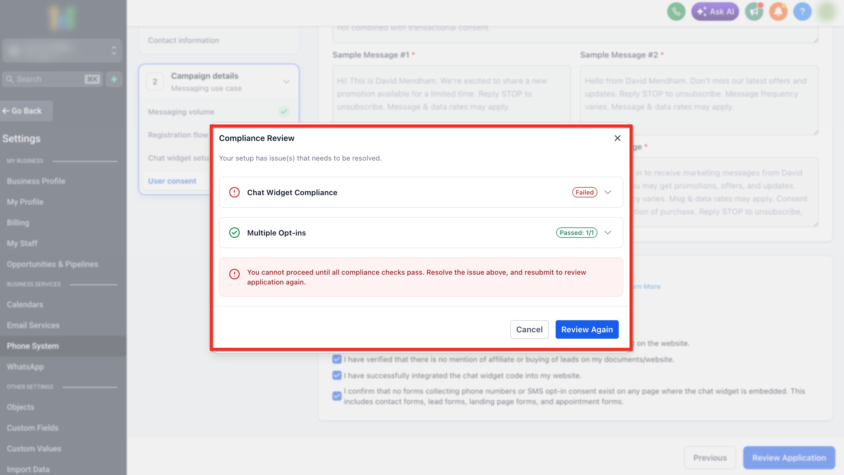 A2P Campaign Registration: Step by Step Guide and FAQs – Step 6: Run Compliance Review and Submit