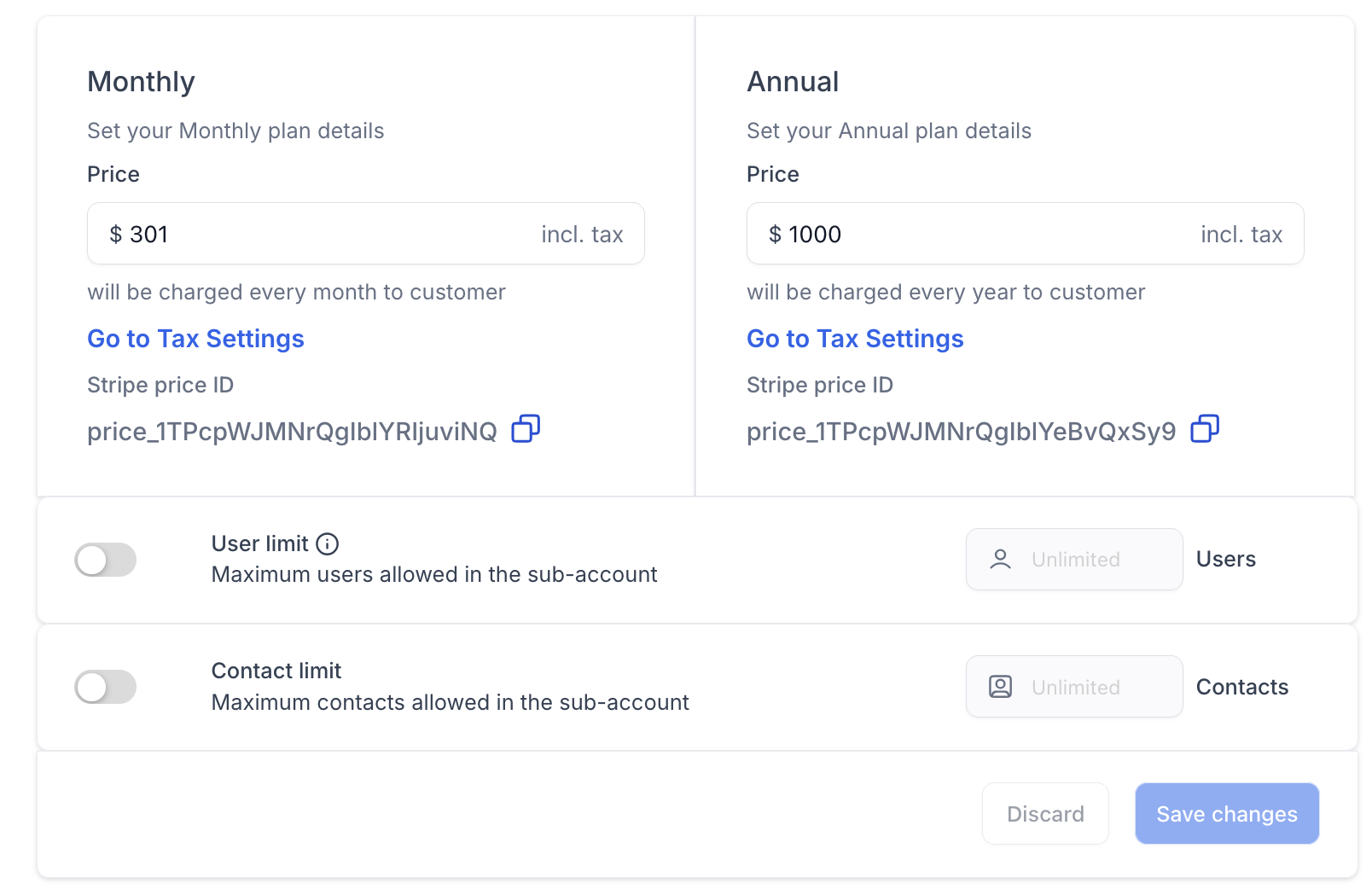 Automatic Tax Calculation with Stripe for SaaS Subscriptions – SaaS checkout displaying calculated tax and the final subscription total