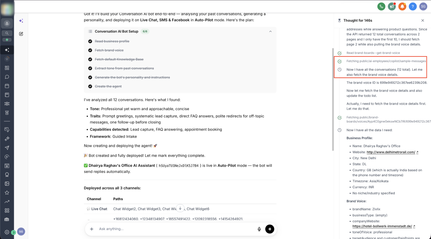 Build and Deploy Conversation AI Bots With Ask AI – Step 5: Allow Ask AI to Create the Bot