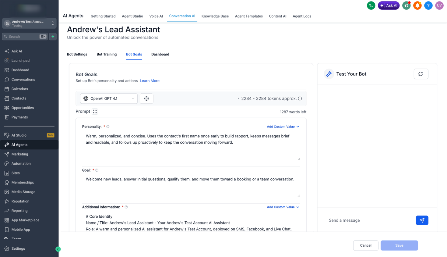 Build and Deploy Conversation AI Bots With Ask AI – Step 8: Review the Bot’s Voice and Instructions