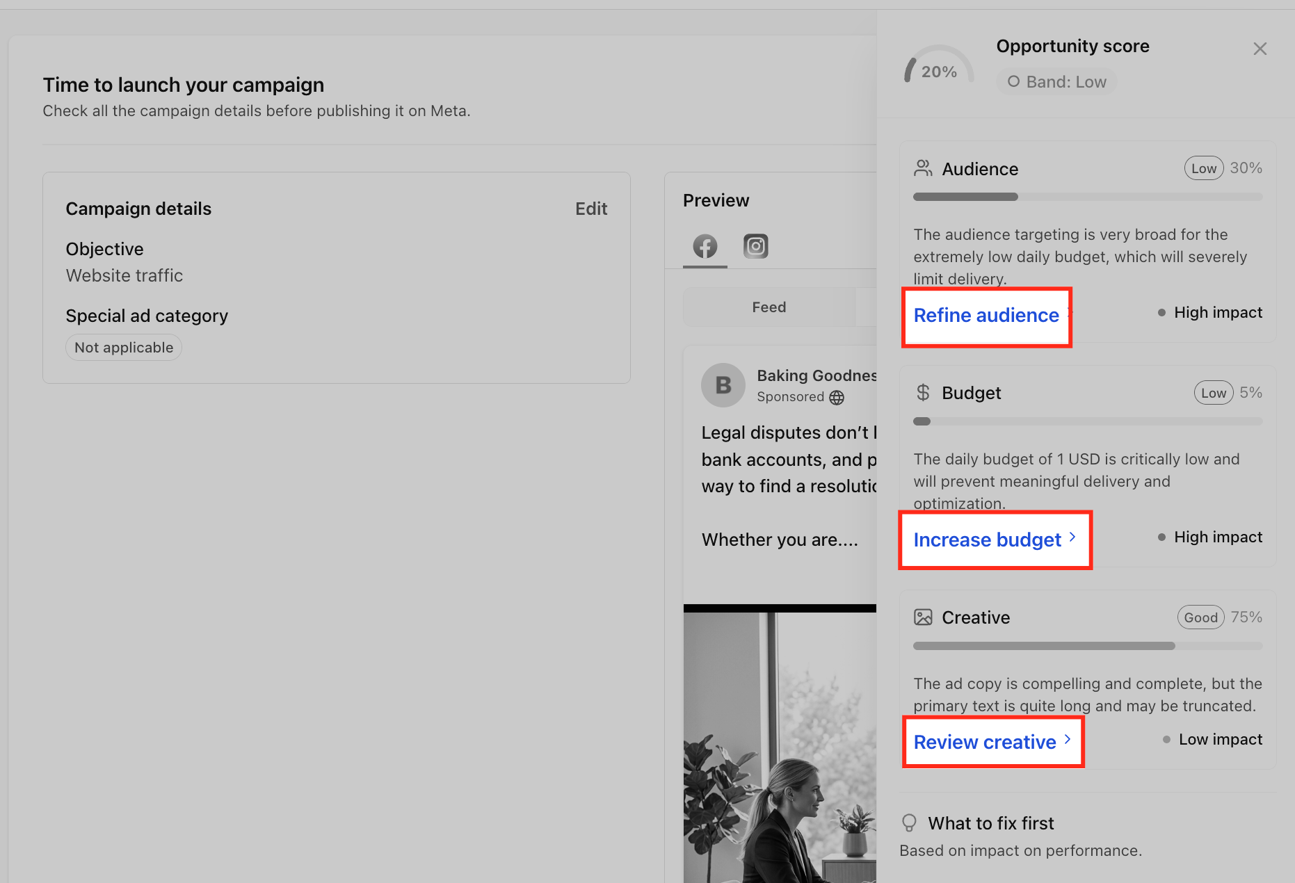Campaign Opportunity Score in Ad Manager – Review recommendation categories