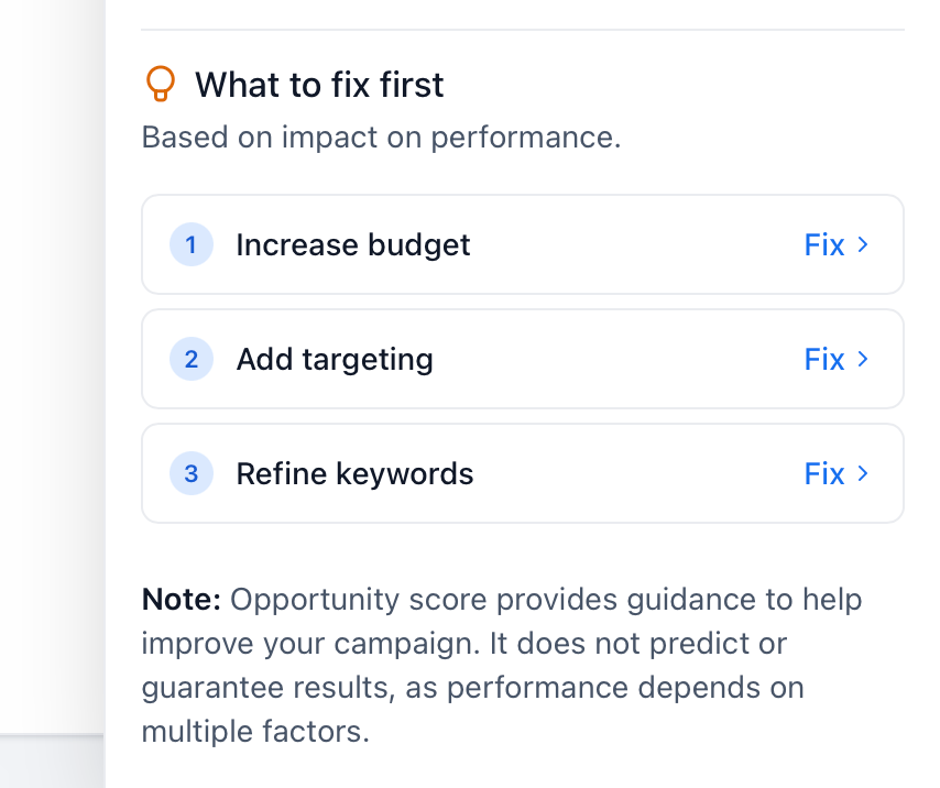 Campaign Opportunity Score in Ad Manager – What to Fix First