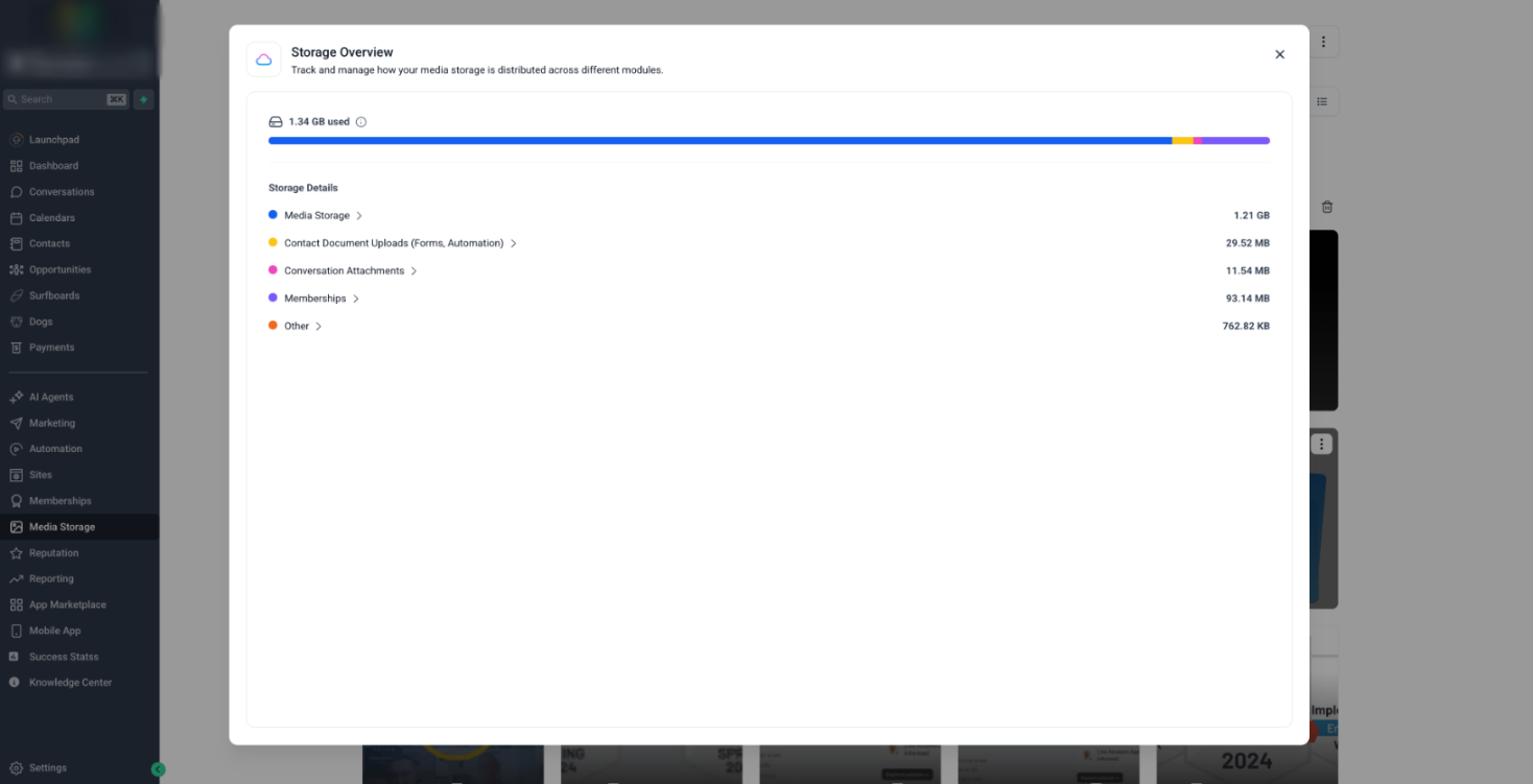 Complete Guide to Media Storage! – View Storage Usage with the Media Usage Modal