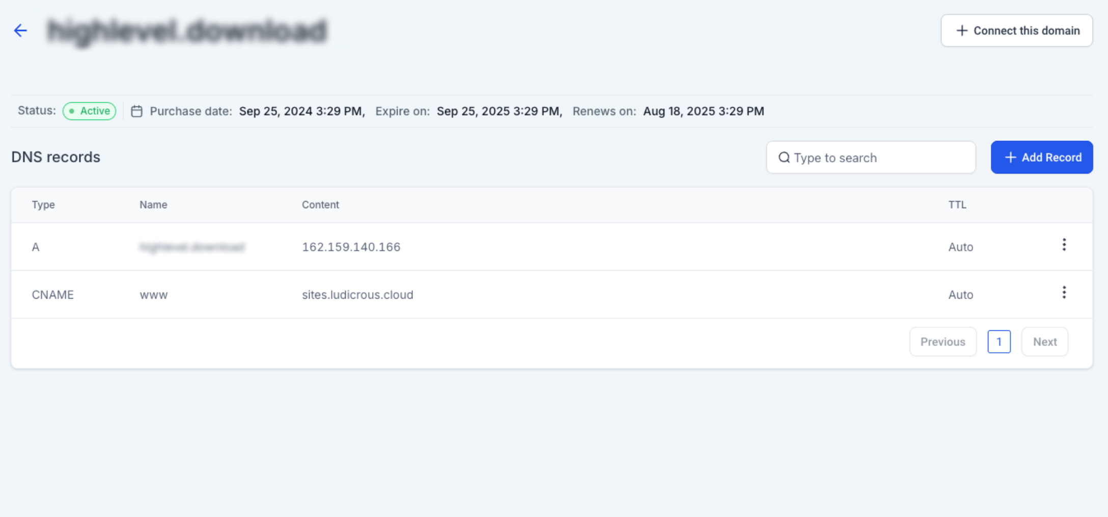 Configure & Connect Purchased Domains – Verify the DNS Records