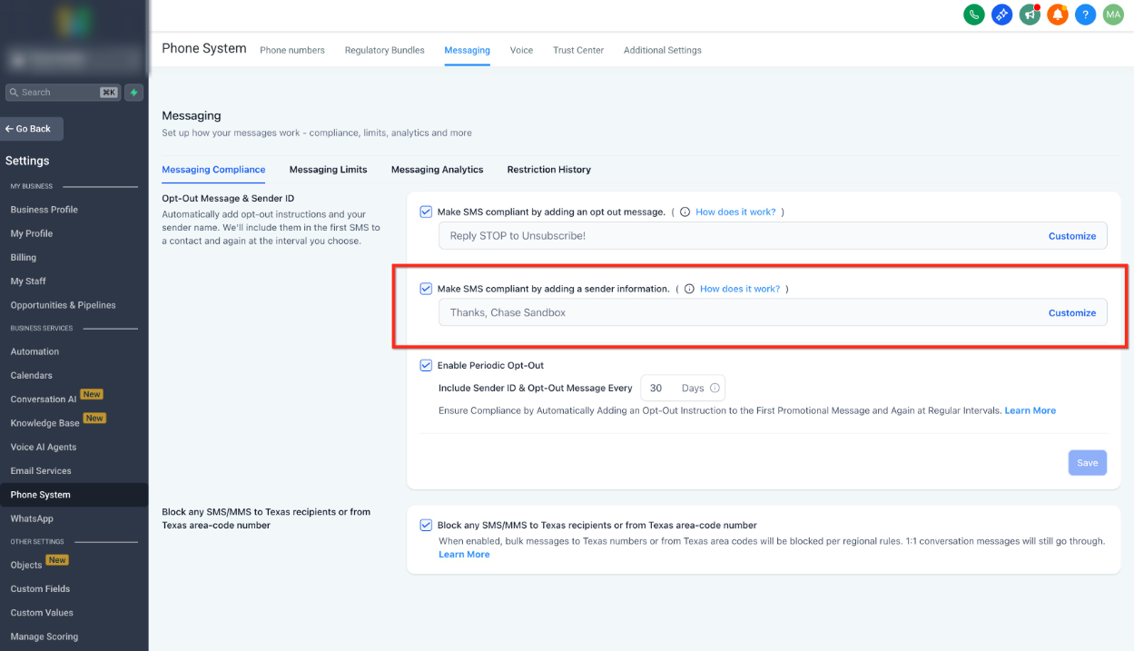 How To Configure SMS Compliance Settings