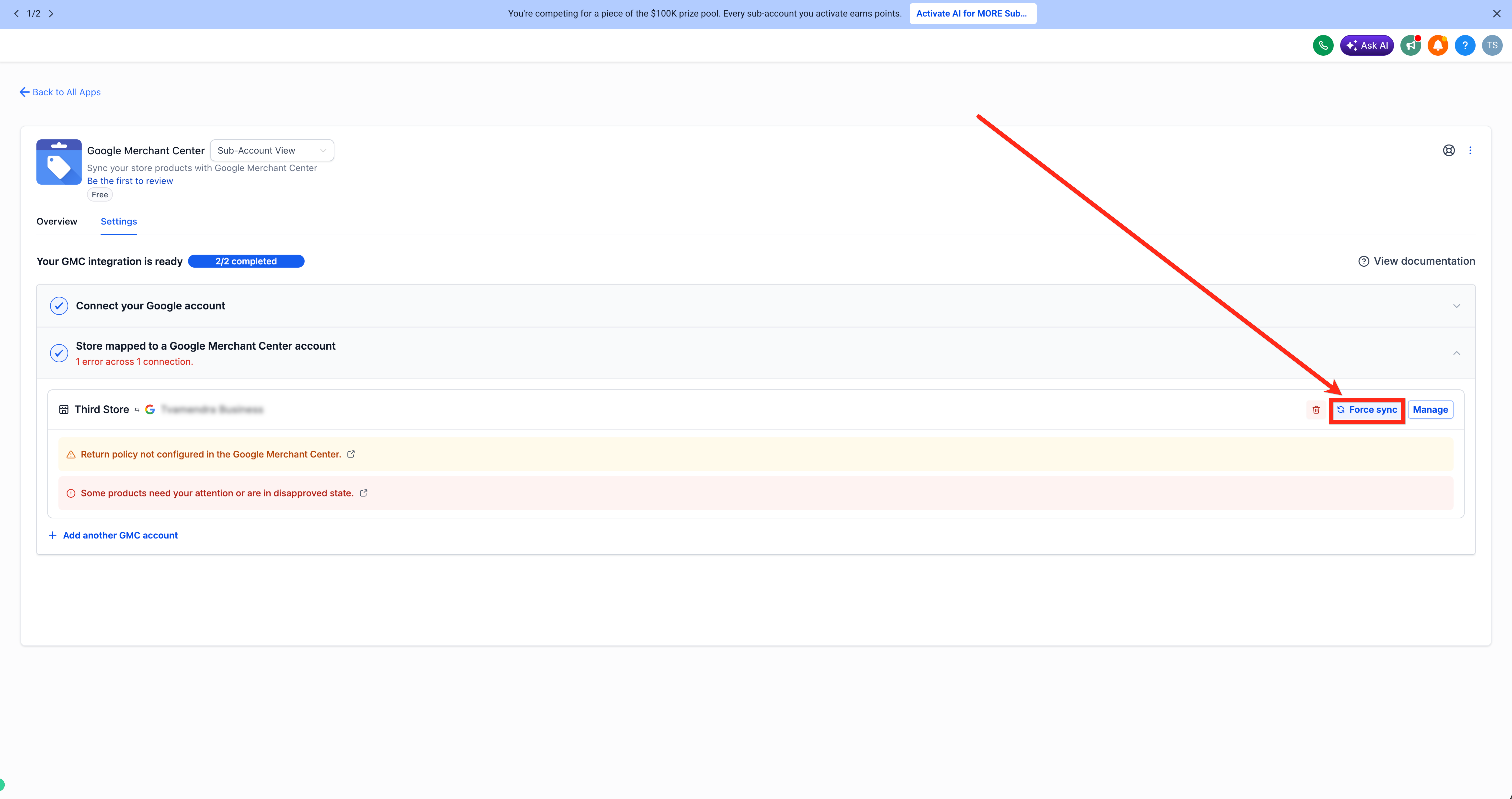 Connect Your E-commerce Store to Google Merchant Center – When to Use Force Sync?