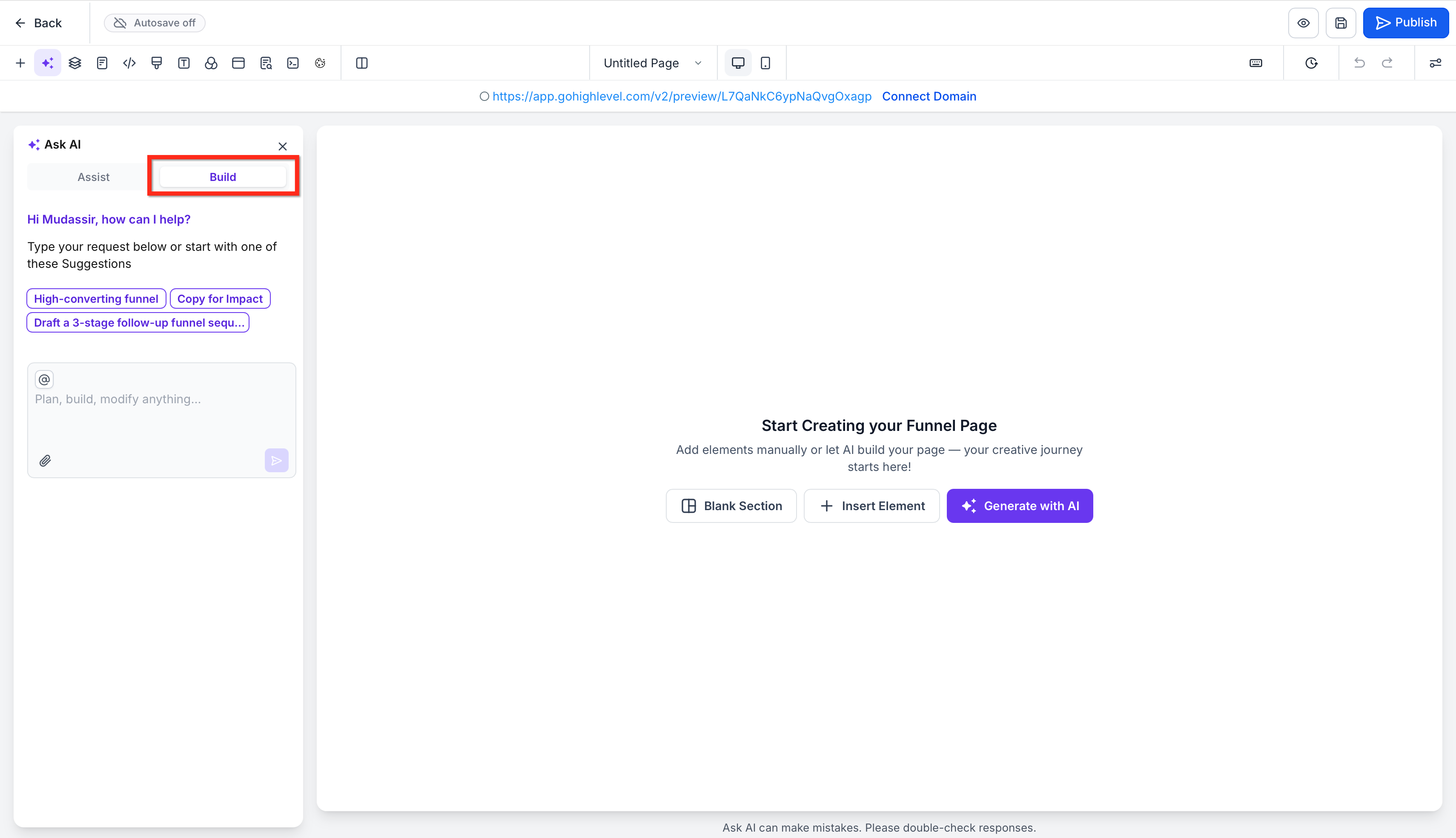 Funnel & Website AI – 2. Build