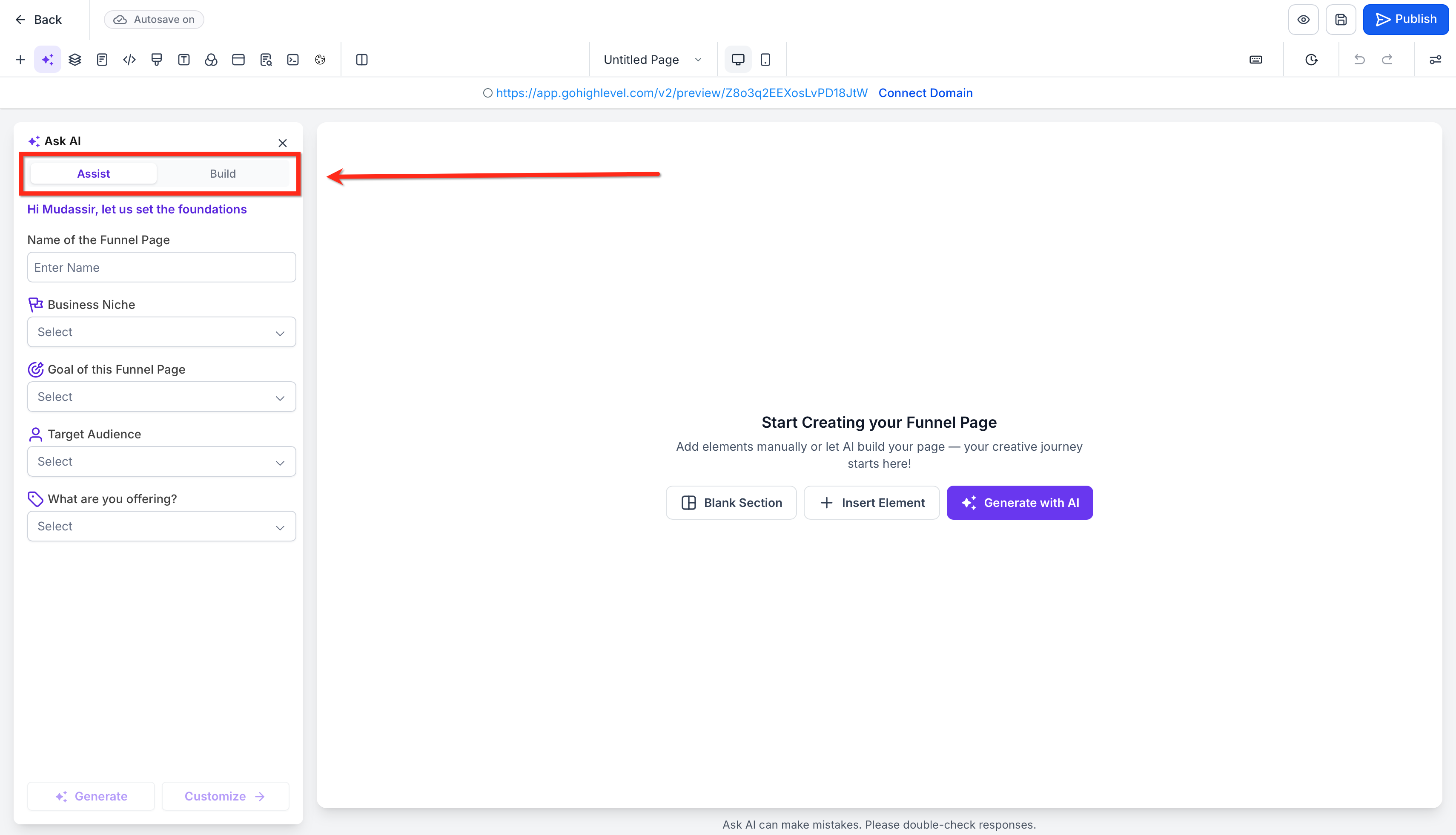 How To Use Funnel & Website AI