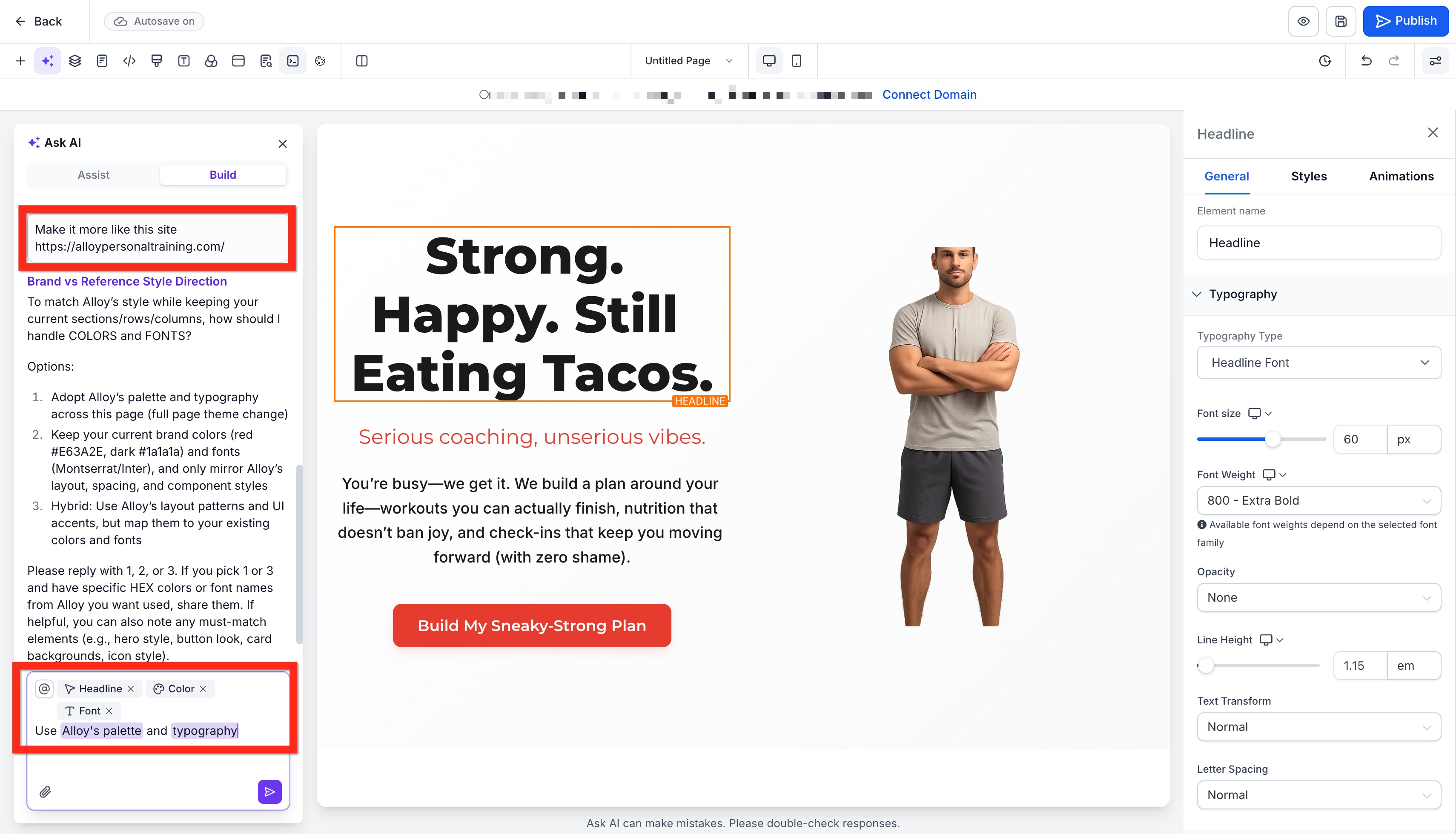 Funnel & Website AI – Import from a Link or Image
