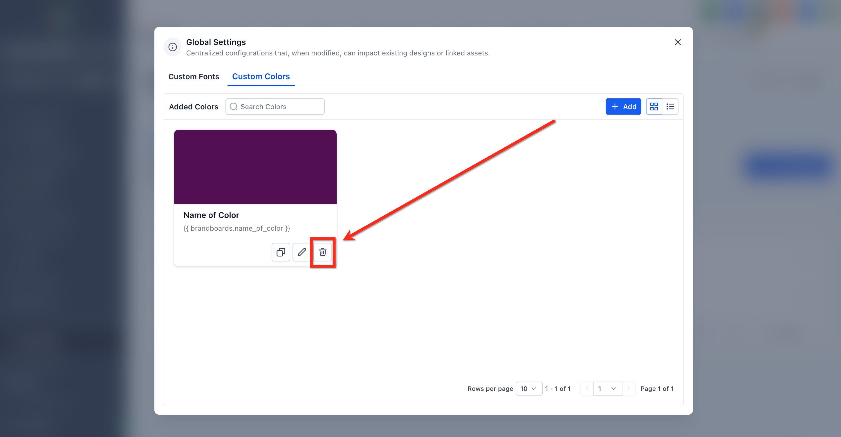 Global Custom Colors in Color Picker – Edit, Rename, or Delete a Global Color