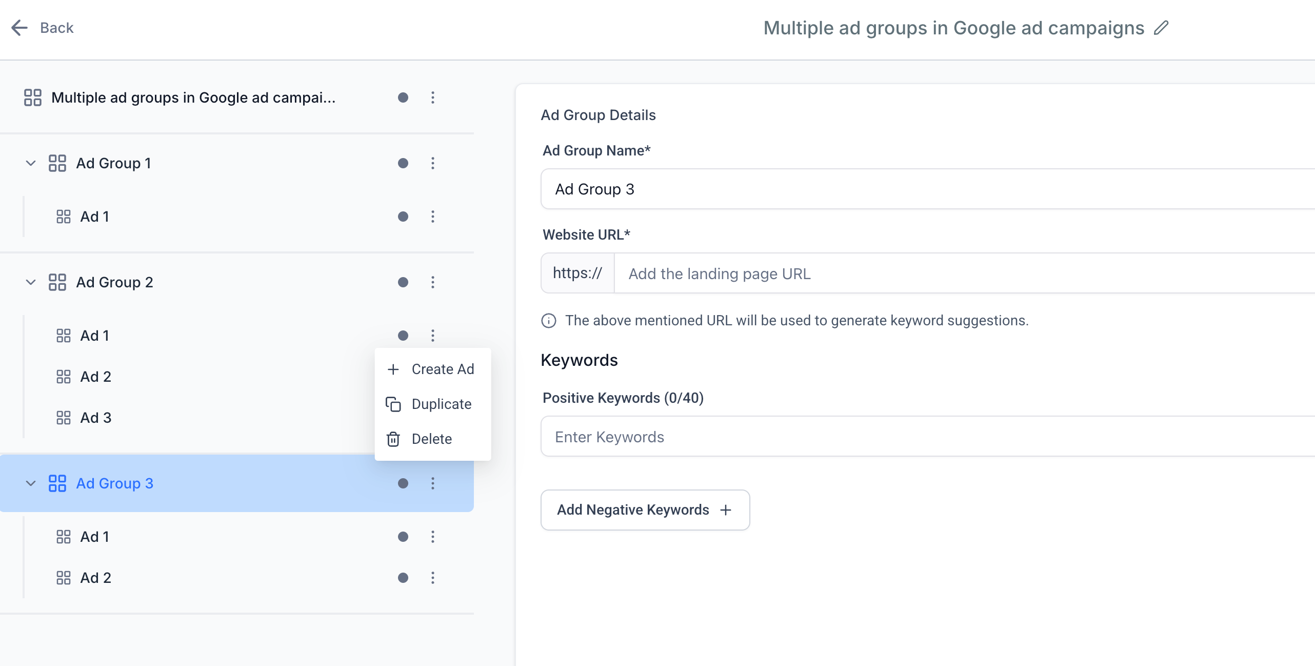 Google Ads: Multiple Ad Groups and Ads – Create Another Ad Group