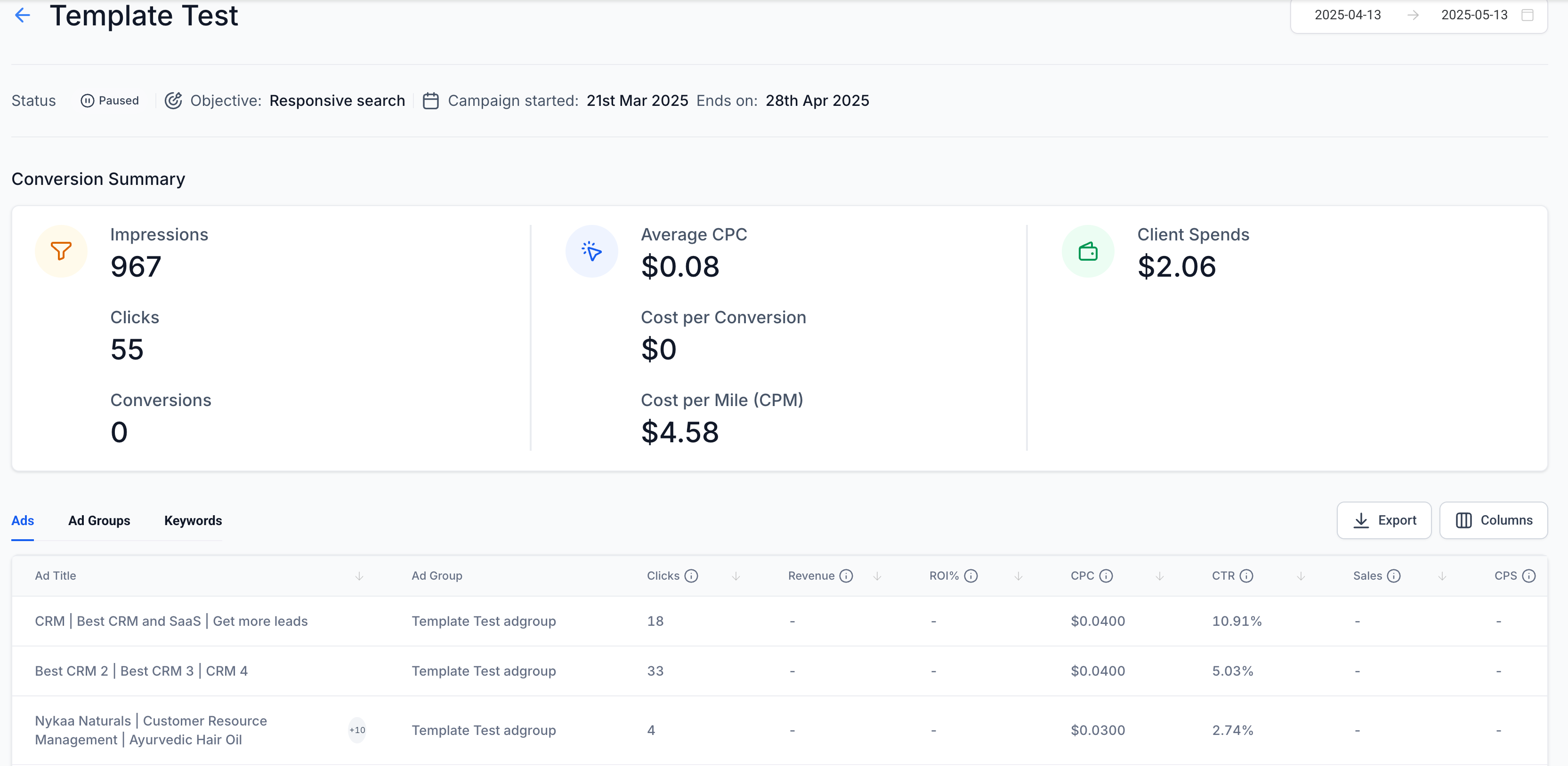 Google Ads: Multiple Ad Groups and Ads – Monitor Performance by Campaign Level