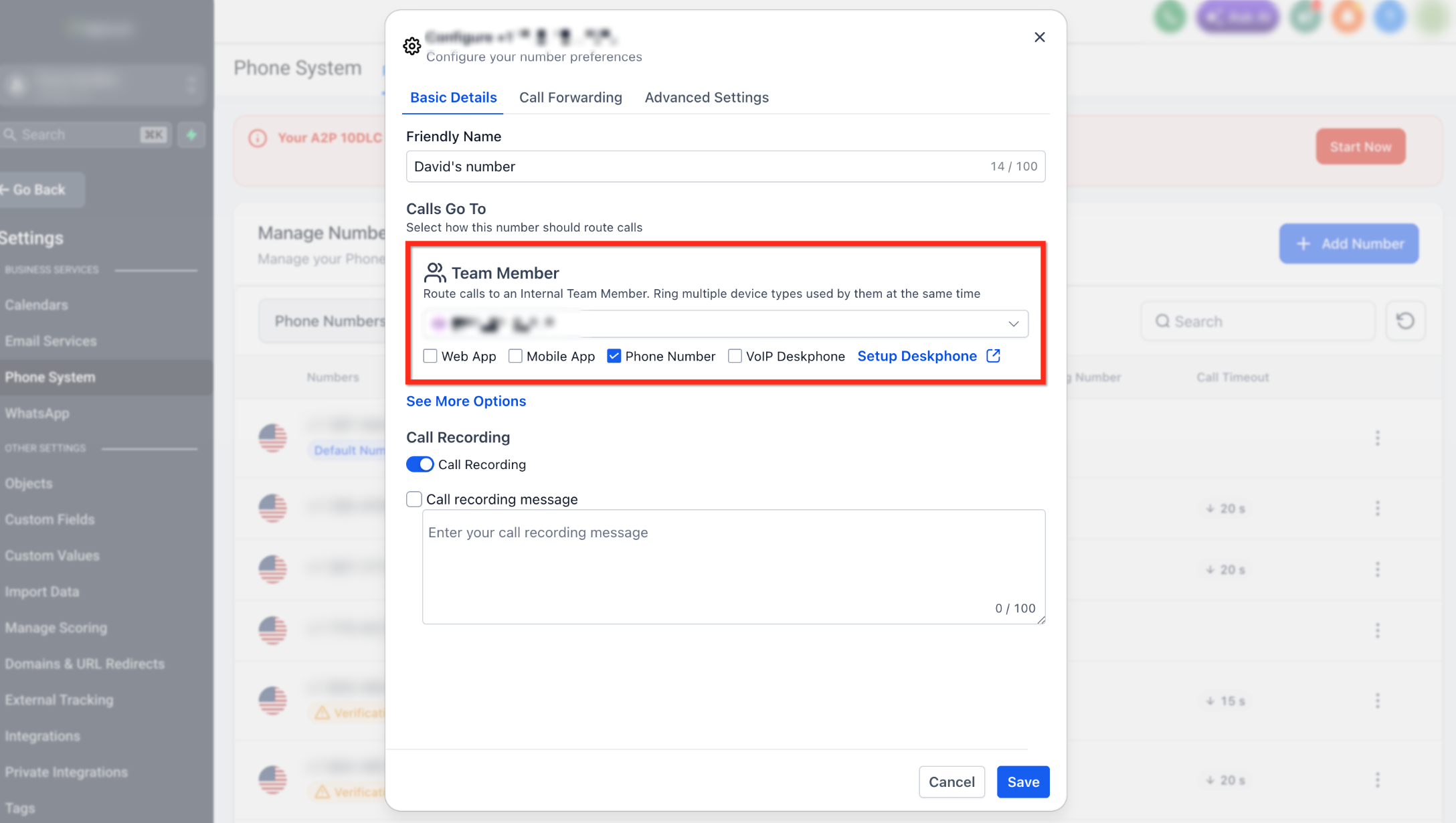 How to Assign LC Phone Numbers to Users – Method 2: Route One LC Phone Number to Multiple Users
