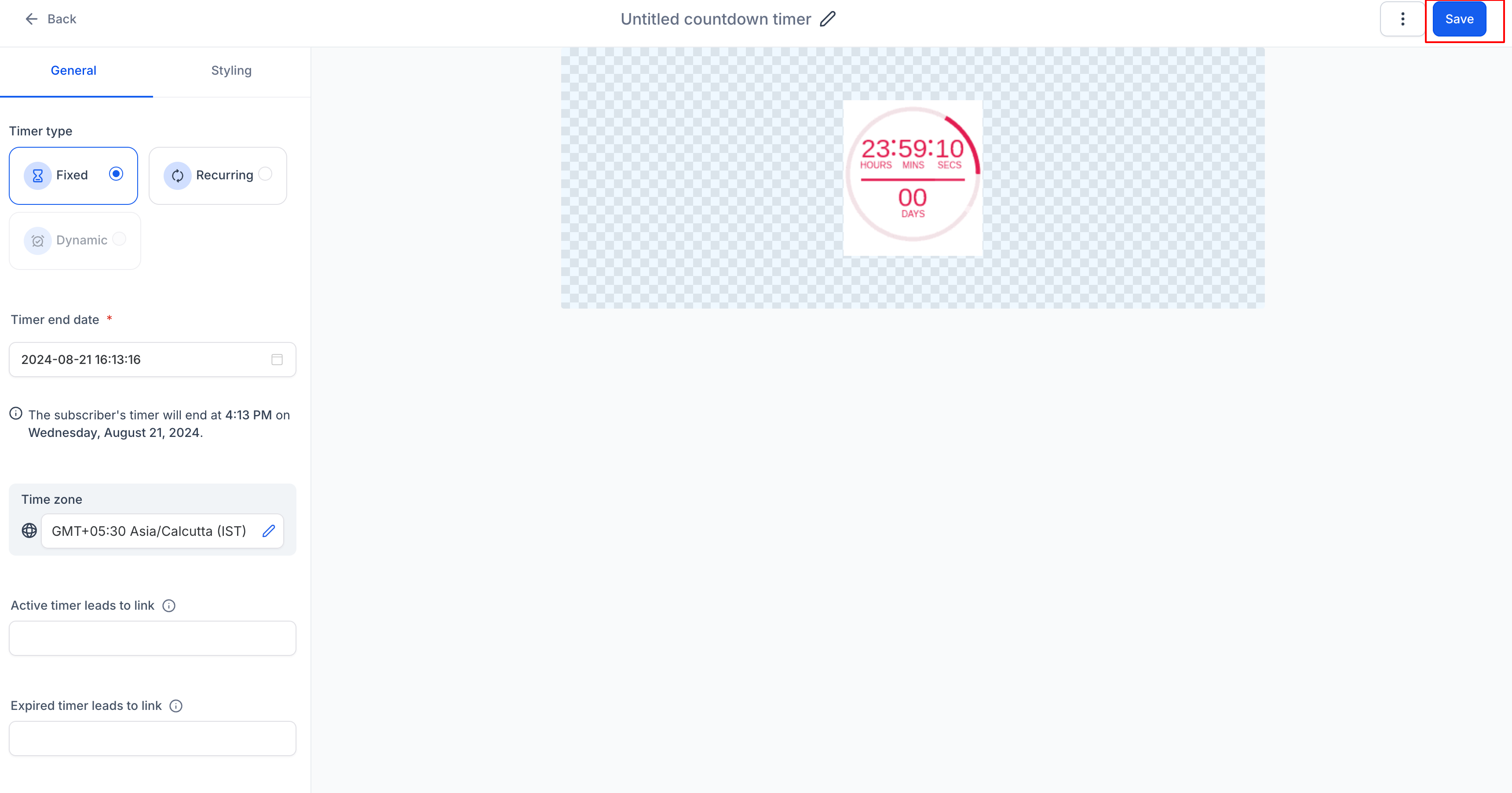 How to Create a Fixed countdown Timer – Screenshot 9