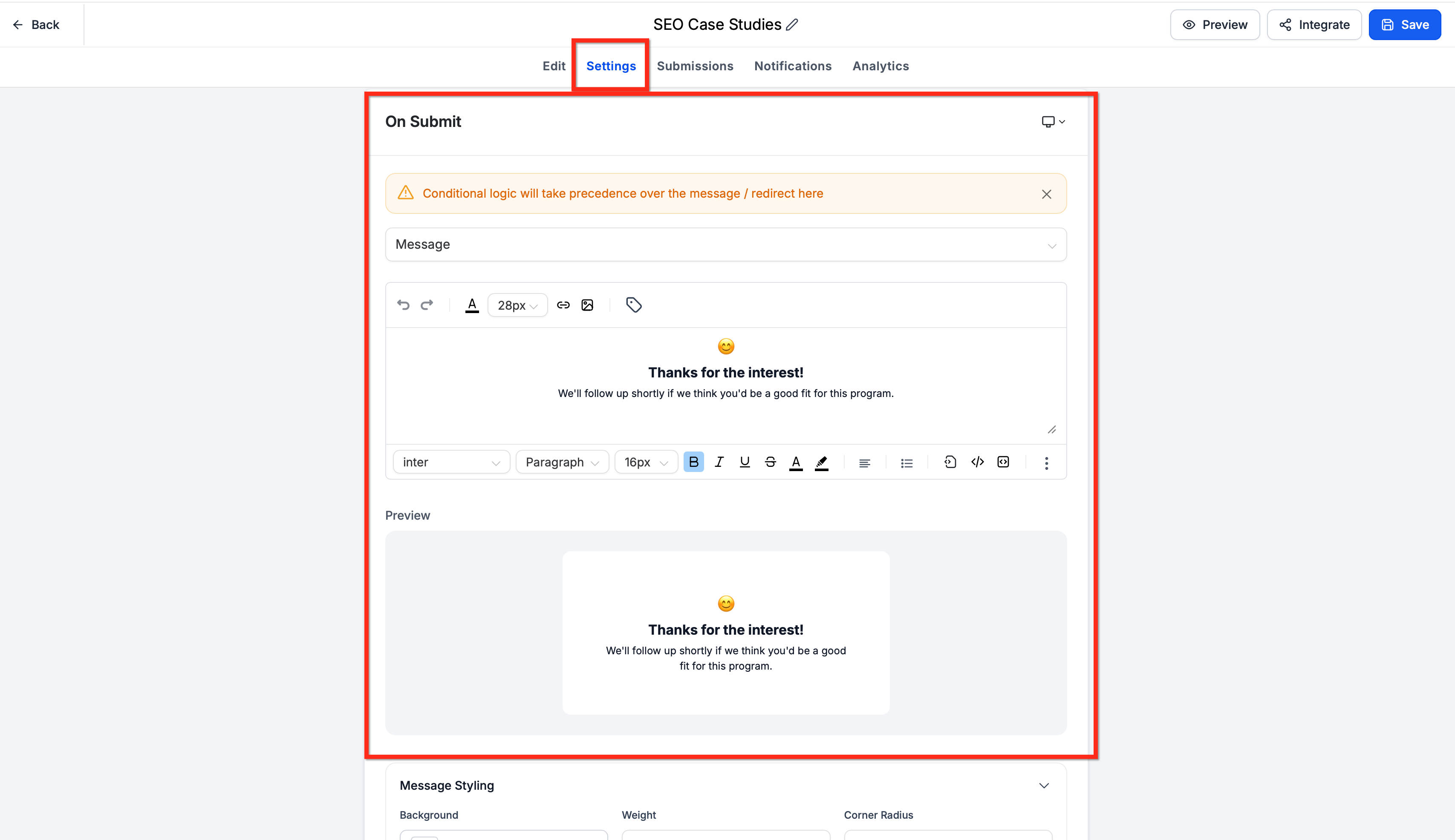 How to Create and Manage a Contact Form – Step 4: Save, Test, and Monitor the Form