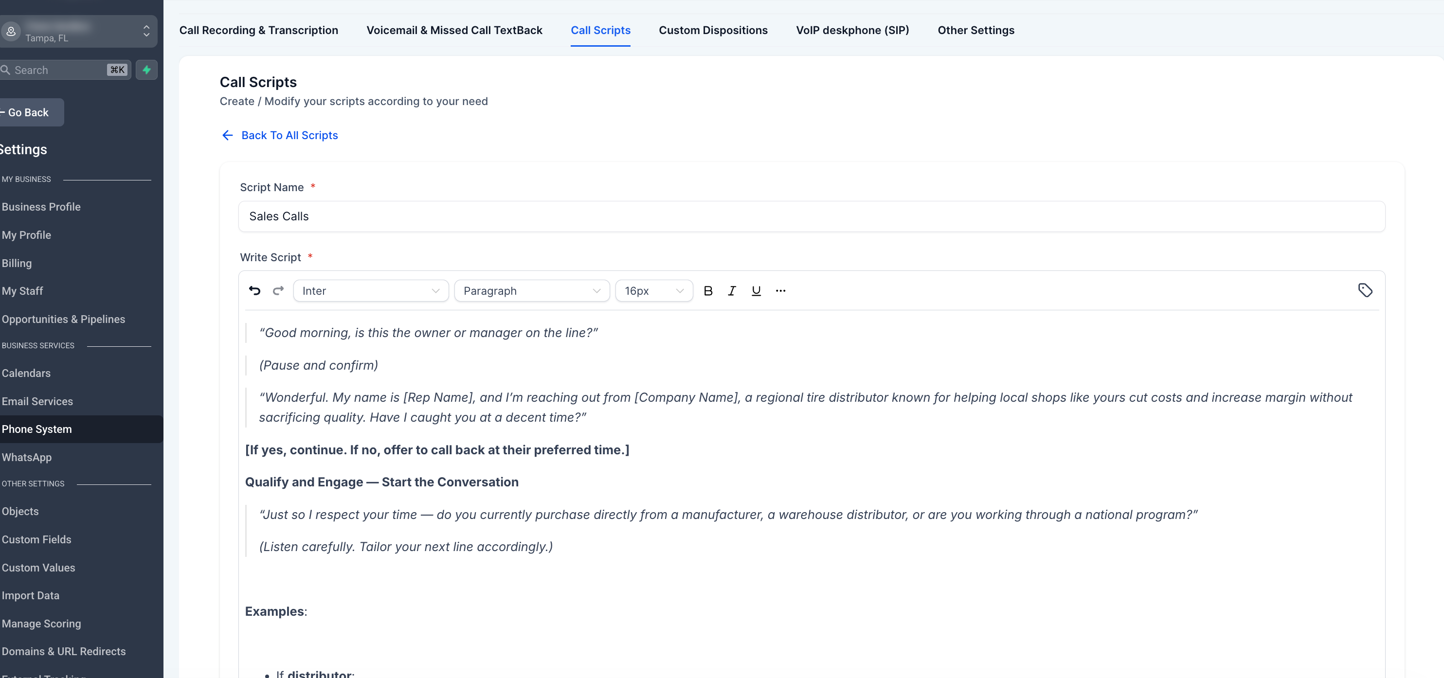 How to Create and Use Call Scripts in Web & App Dialers – Screenshot 4