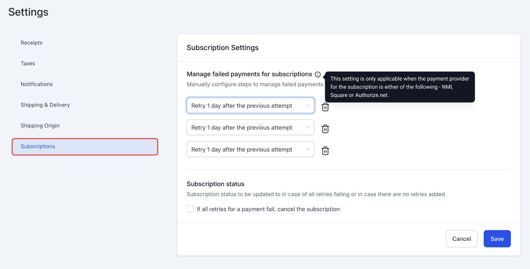 How to Fix Failed Subscription Payments and Set Up Automatic Retries – Open Subscription Retry Settings