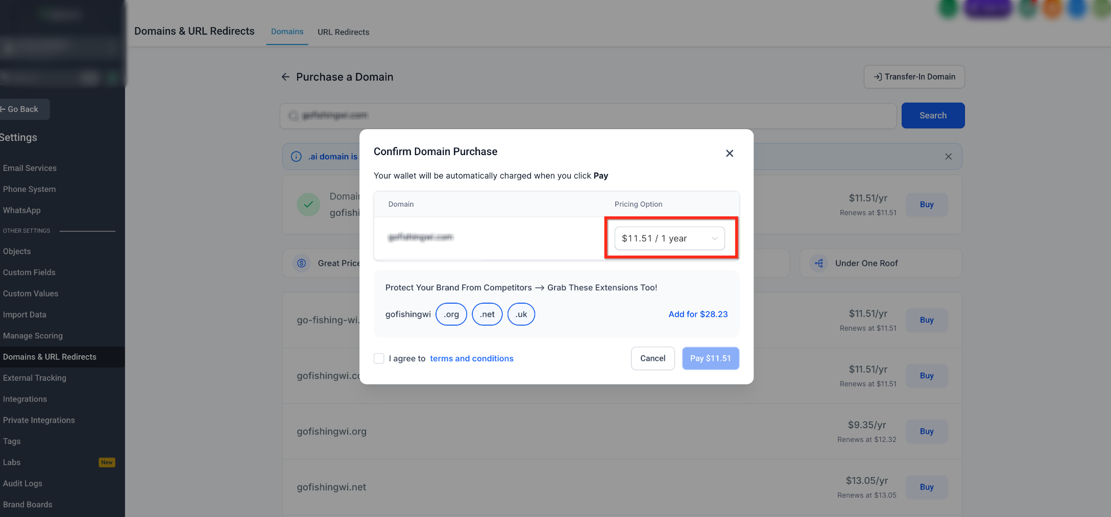 How to Purchase a Domain – Step 3: Select a Registration Period