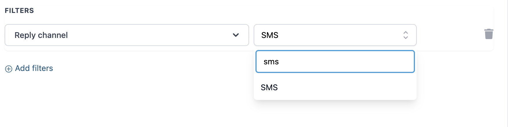 How to Send Inbound SMS Notifications via a Workflow – SMS selected from the Reply Channel dropdown